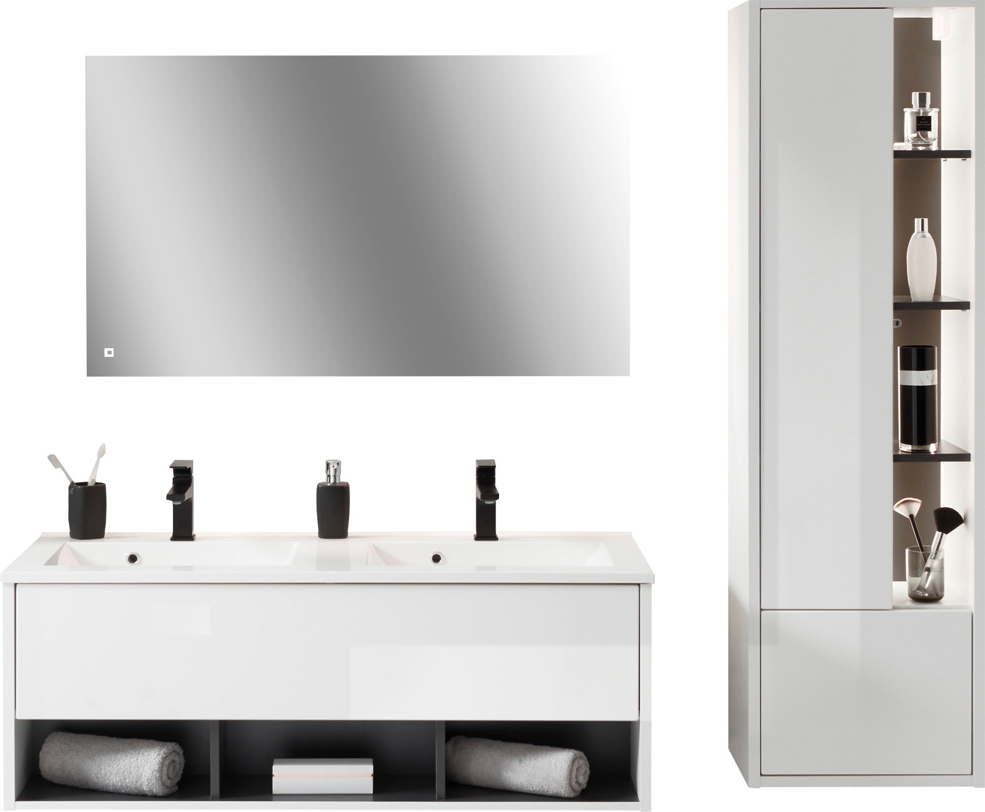 PLACES OF STYLE Badmöbel-Set »Studio Line, Bad im modernen Design, 3-teiliges Badezimmer« 3 Stk. tlg.