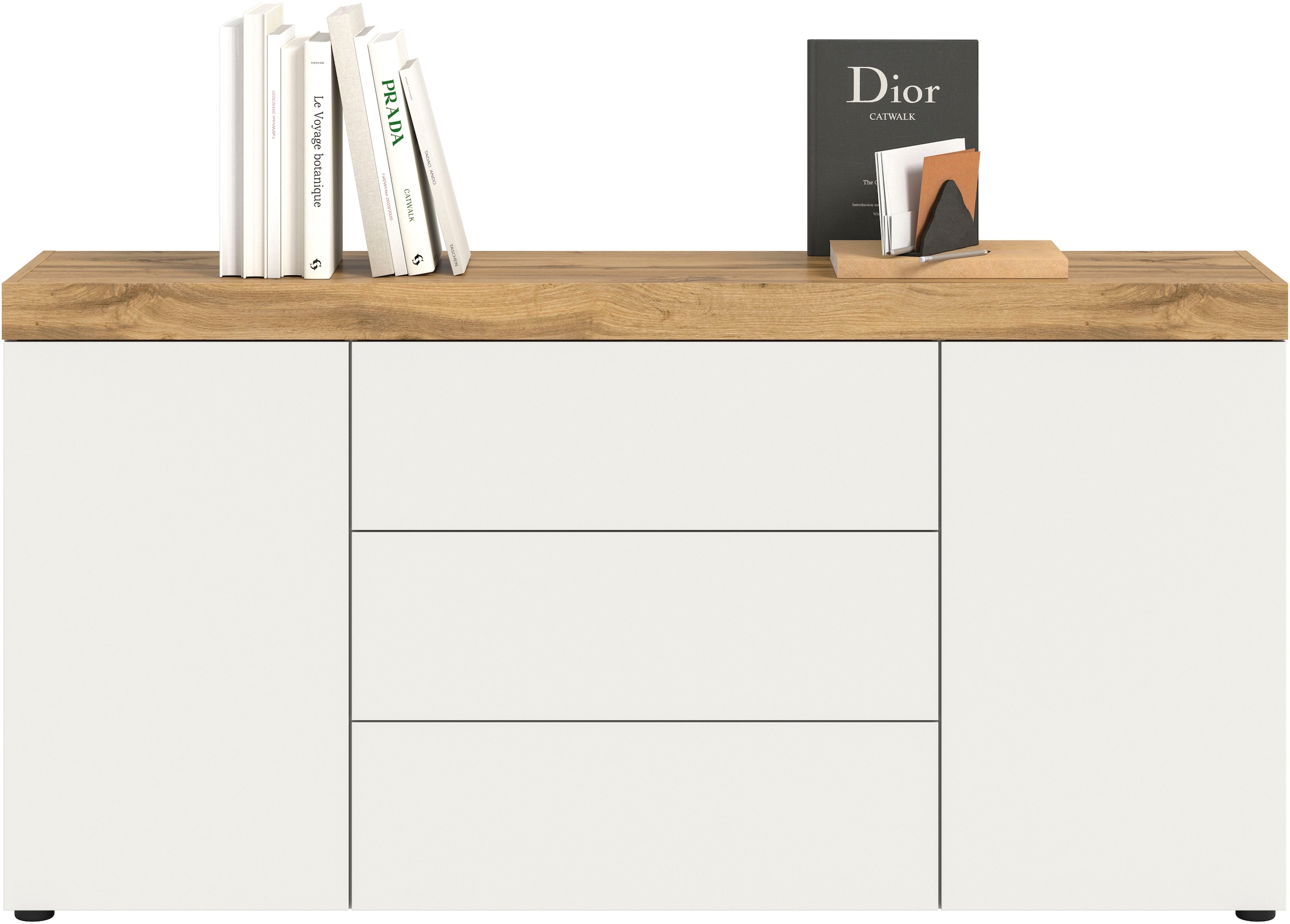 OTTO home Sideboard »MAMBO, TOPSELLER!, Breite 160cm, 2 Türen, 3 Schubkästen, push-2-open« 2 farbige Ausführung, in verschiedenen Farben erhältlich, 1 Stk. tlg. Kommode, Anrichte, Wohnzimmer, Schlafzimmer