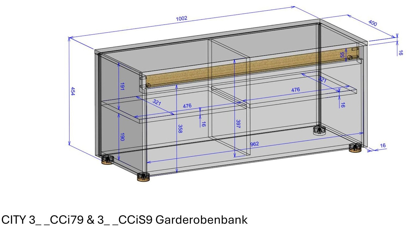 INOSIGN Schuhbank »GIRON/ CiTY, Schuhschrank mit Klappe, Sitzbank in Wotan Eiche«, viel Stauraum, Platz für ca. 8 Paar Schuhe, 100 cm breit