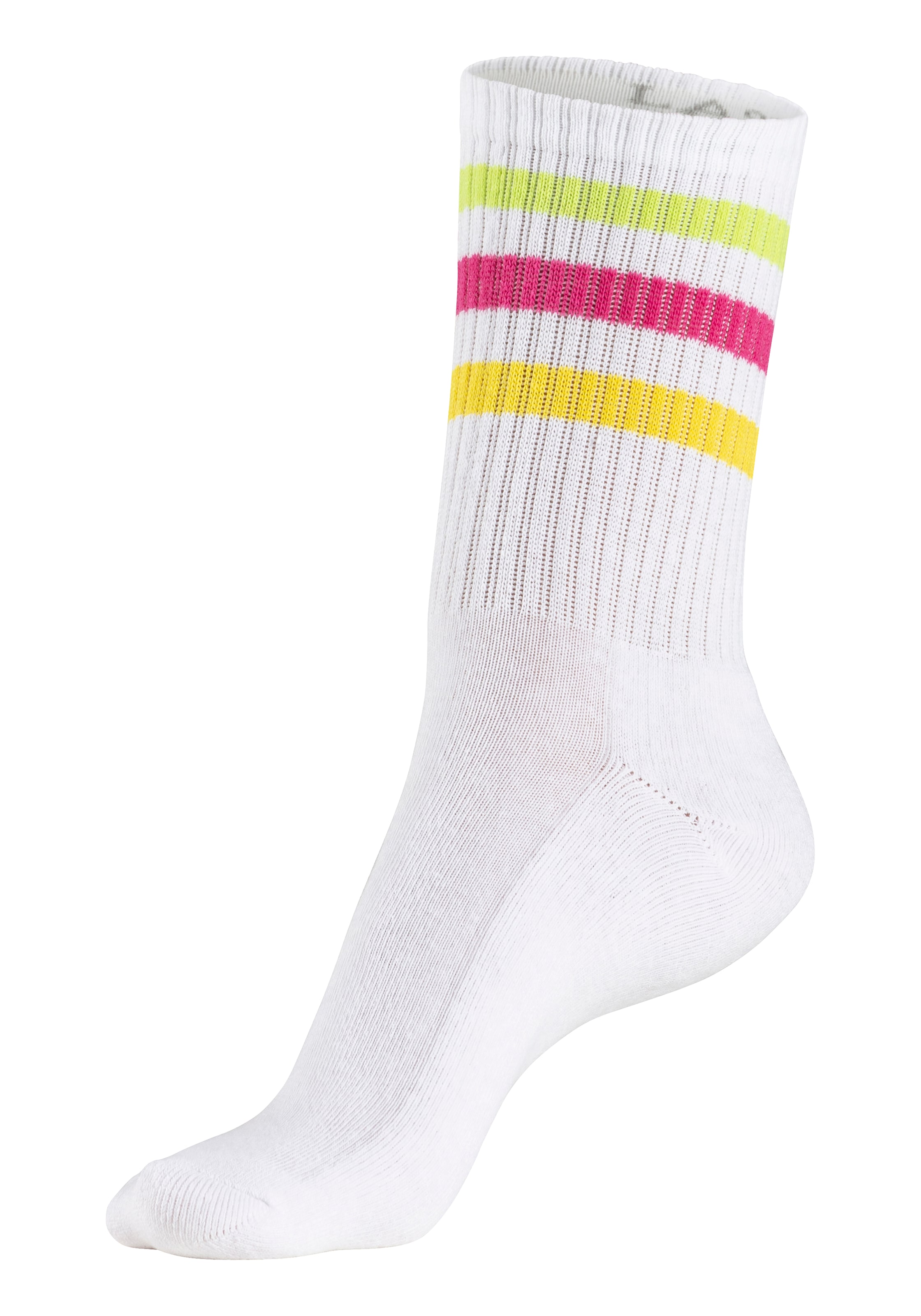 LASCANA Tennissocken, (Packung, 3 Paar), mit Frotteesohle und Stickerei