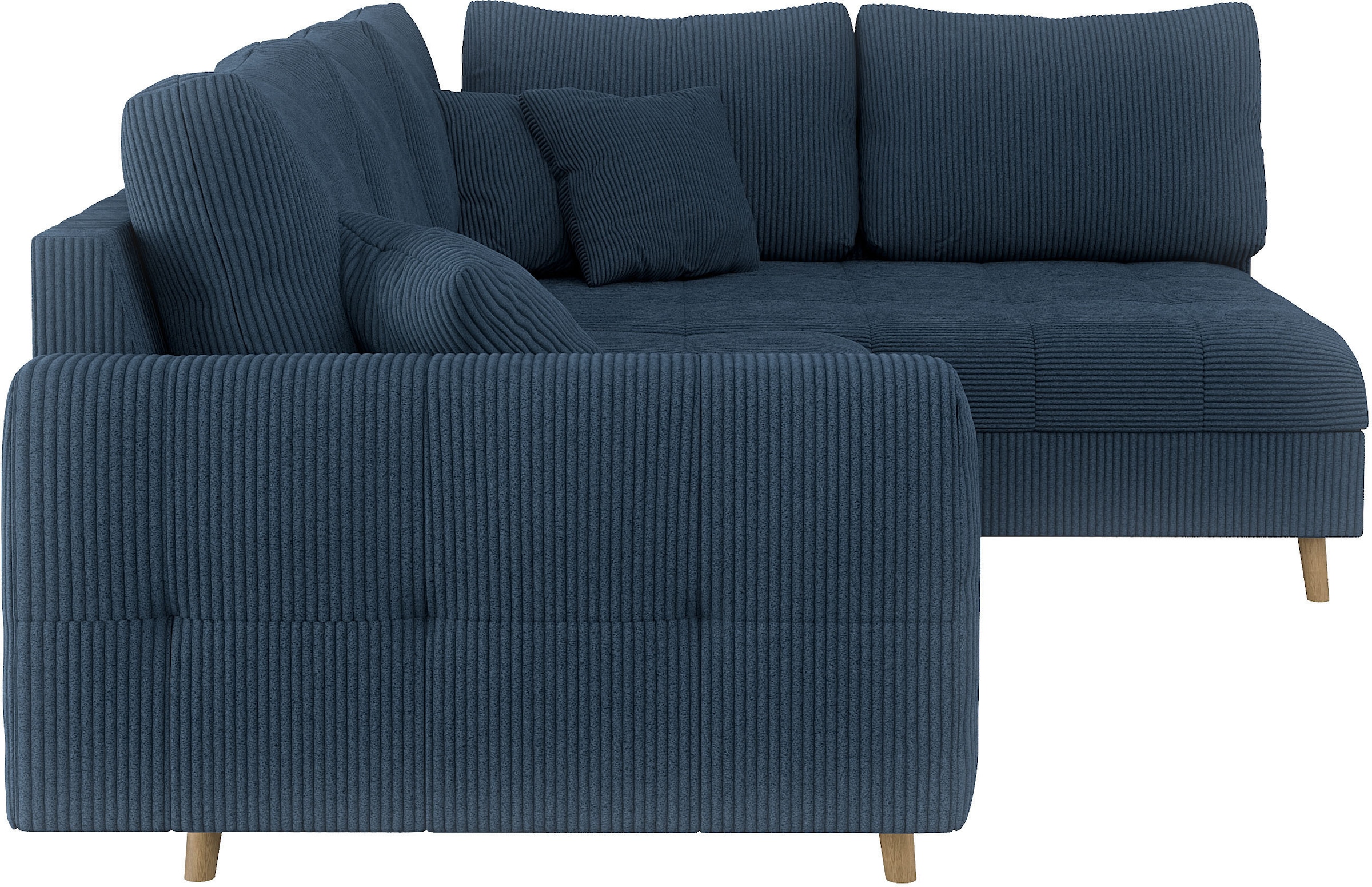 Home affaire Ecksofa »CHARRE L-Form mit Ottomane, Maße B/T/H: 231/161/81 cm«, feine Steppung, lose Rücken- und Zierkissen, auch in Cord und Bouclé