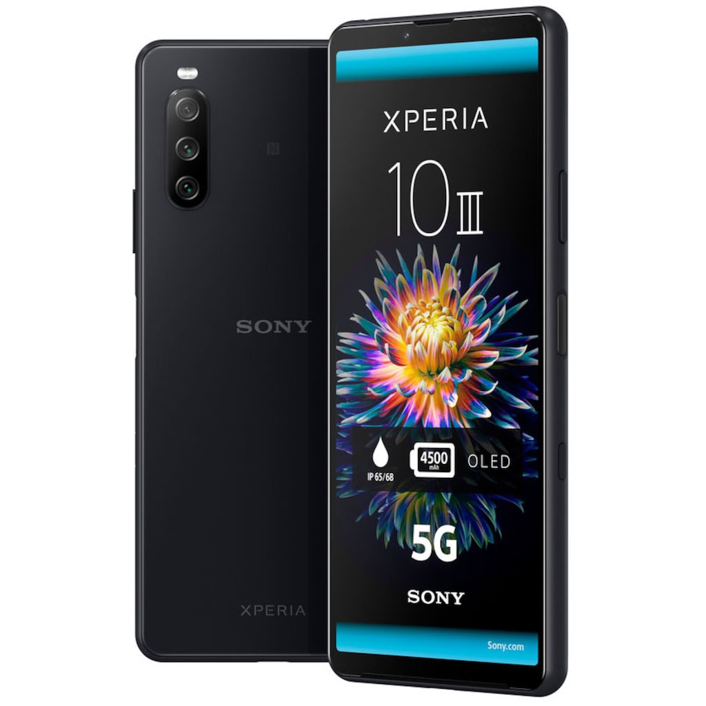 Sony Smartphone »Xperia 10 III«, schwarz, 15,24 cm/6 Zoll, 128 GB Speicherplatz, 8 MP Kamera, ohne Netzteil