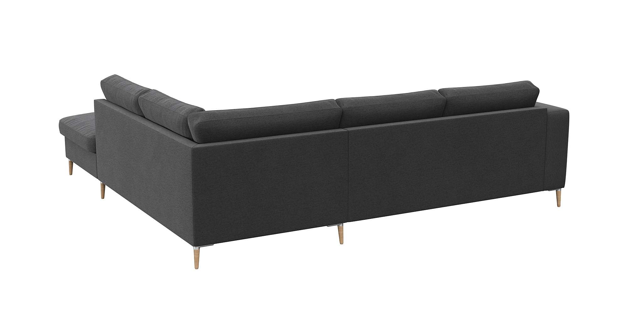 FLEXLUX Ecksofa »Fiore, L-Form«, breite Armlehnen, Füße Alu/Eiche, B/T 241/225 cm, Kaltschaum im Sitz