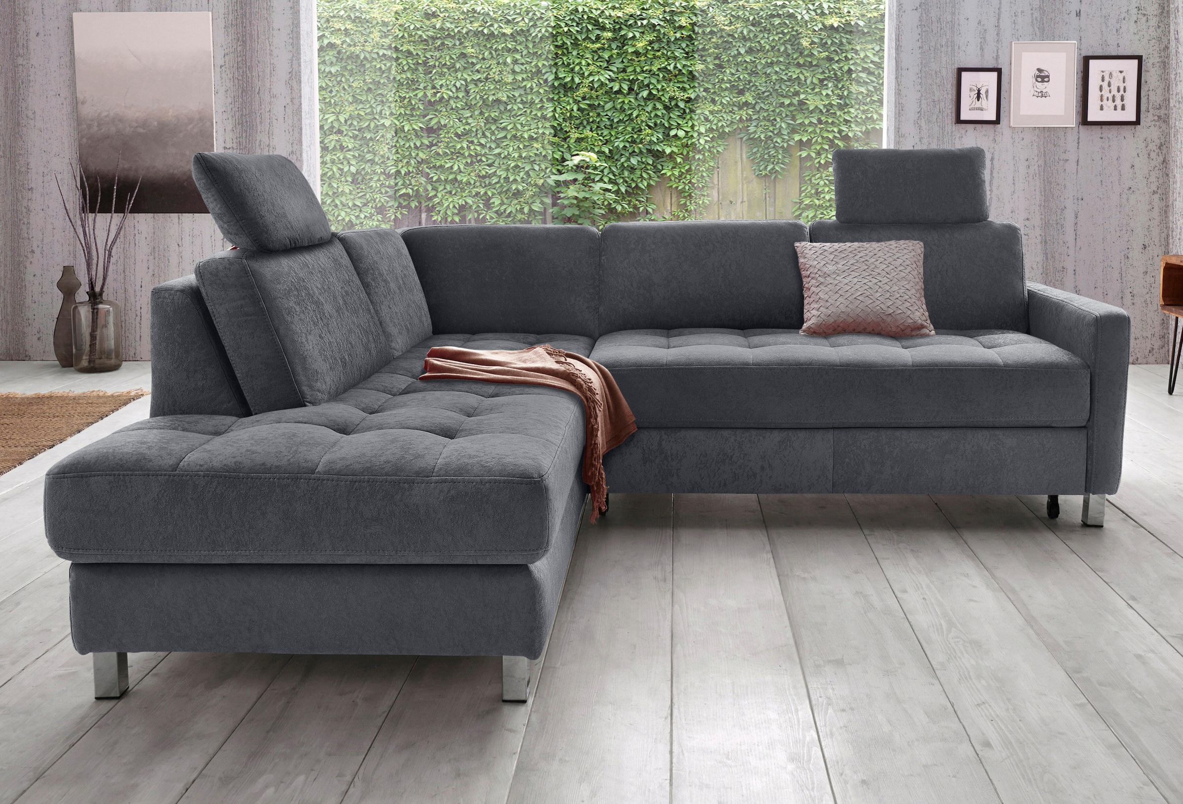 sit&more Ecksofa »Pablo L-Form«, wahlweise mit Bettfunktion