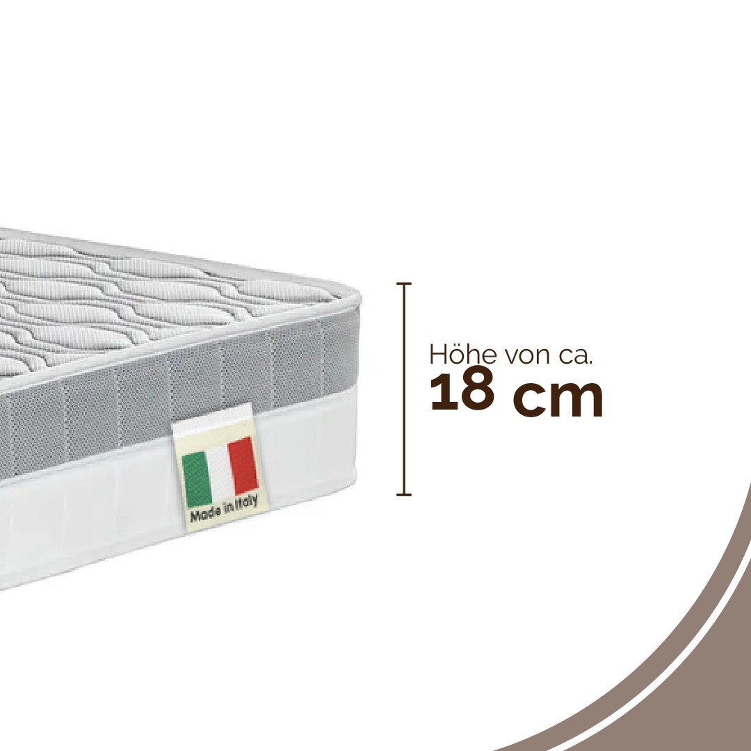 DI QUATTRO Komfortschaummatratze »18 cm Duo Wendematratze, ideale Partnermatratze, atmungsaktiv« 18 cm hoch Raumgewicht: 28 kg/m³ 1-tlg., 1 Stk. tlg. 7 Zonen Matratze in H2+H3 & H4+H5, 90x200 cm, 140x200 cm