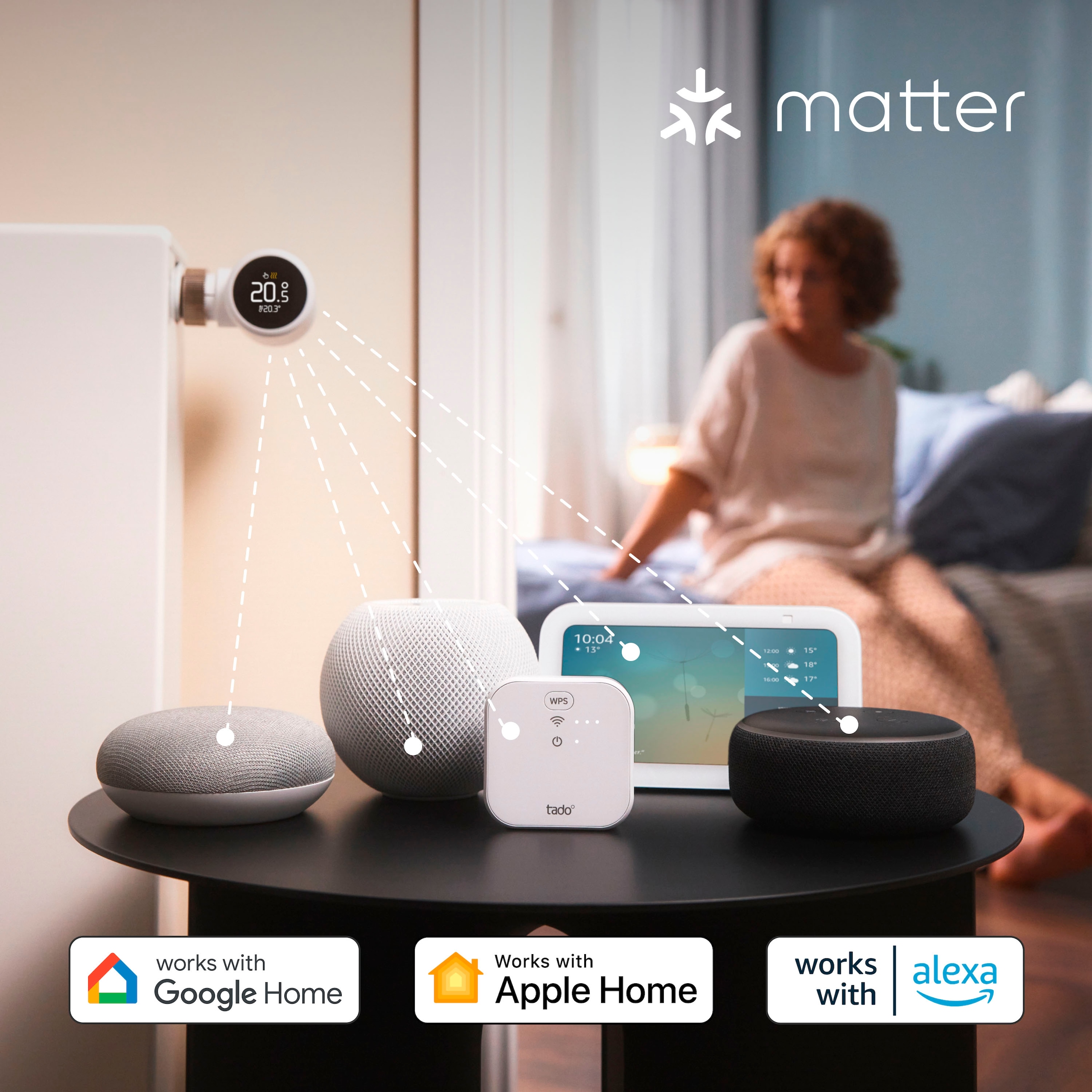 Tado Heizkörperthermostat »4x Heizkörper-Thermostat X + Bridge X + Sensor X«