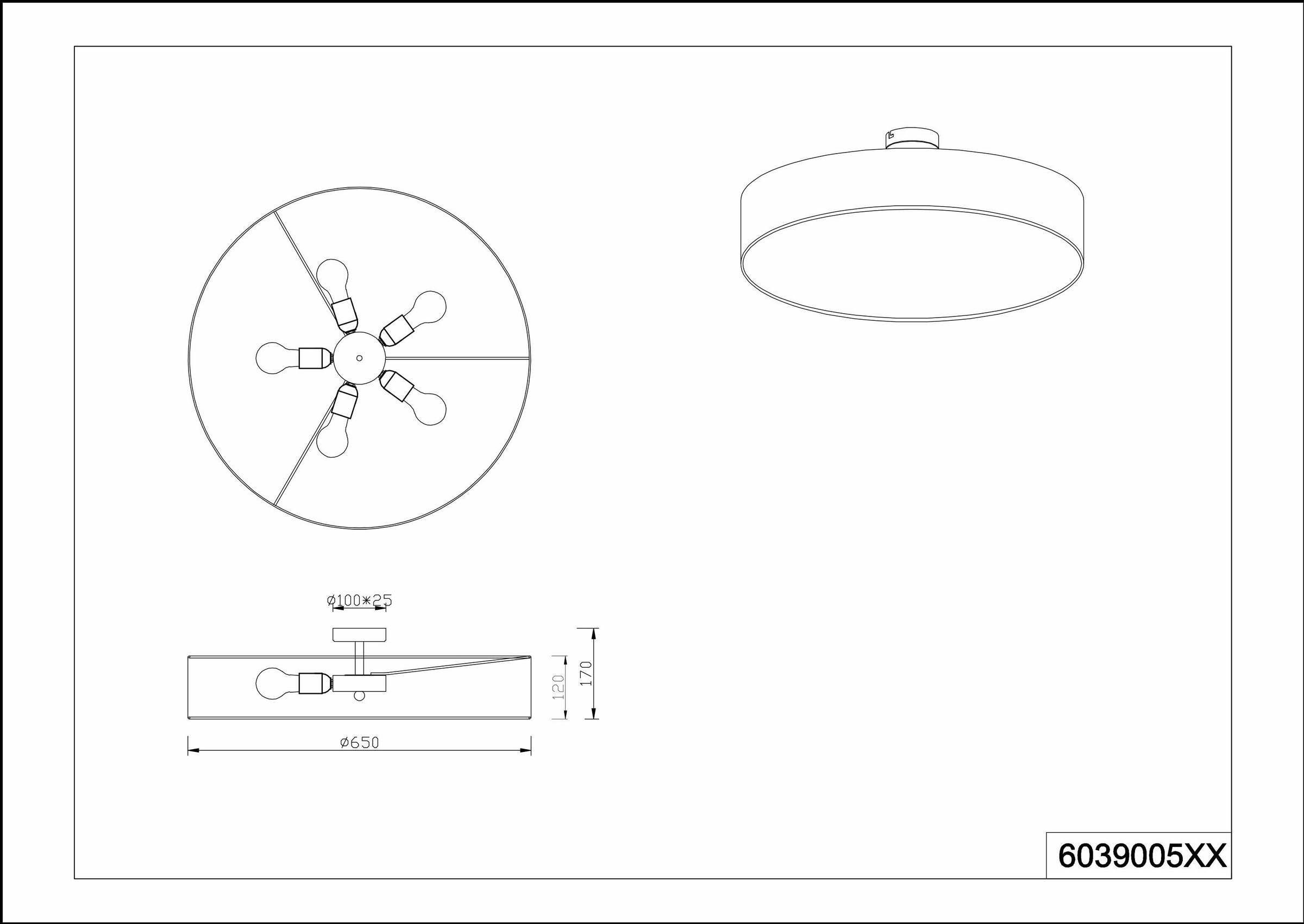 TRIO Leuchten Deckenleuchte »Hotel«, Leuchtmittel E27 | ohne Leuchtmittel, Deckenlampe Ã˜ 65 cm mit Stoff-Schirm, Leuchtmittel tauschbar