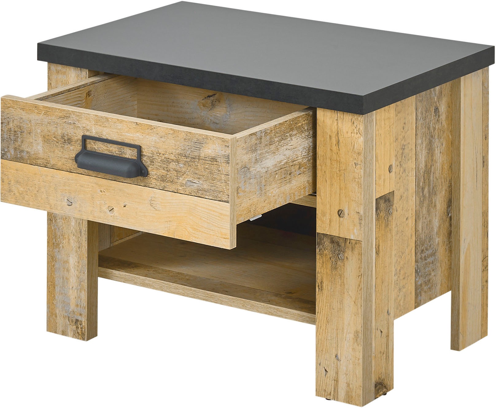 Home affaire Bettanlage »SHERWOOD« 2 Stk. tlg. Liegefläche Bett 90x200cm, Nachttisch mit 1 Schublade