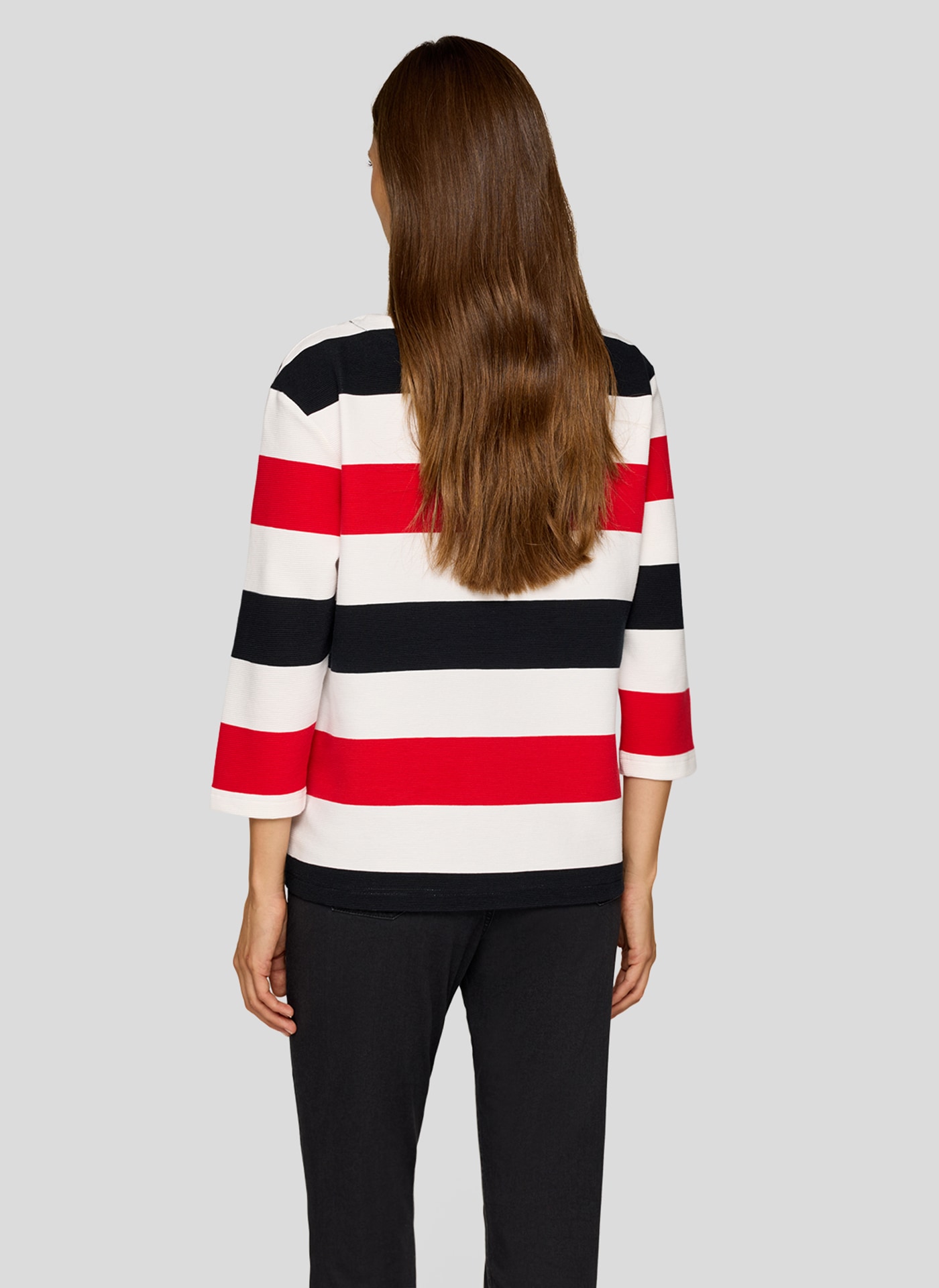 Rabe 3/4-Arm-Shirt, gerippte Struktur
