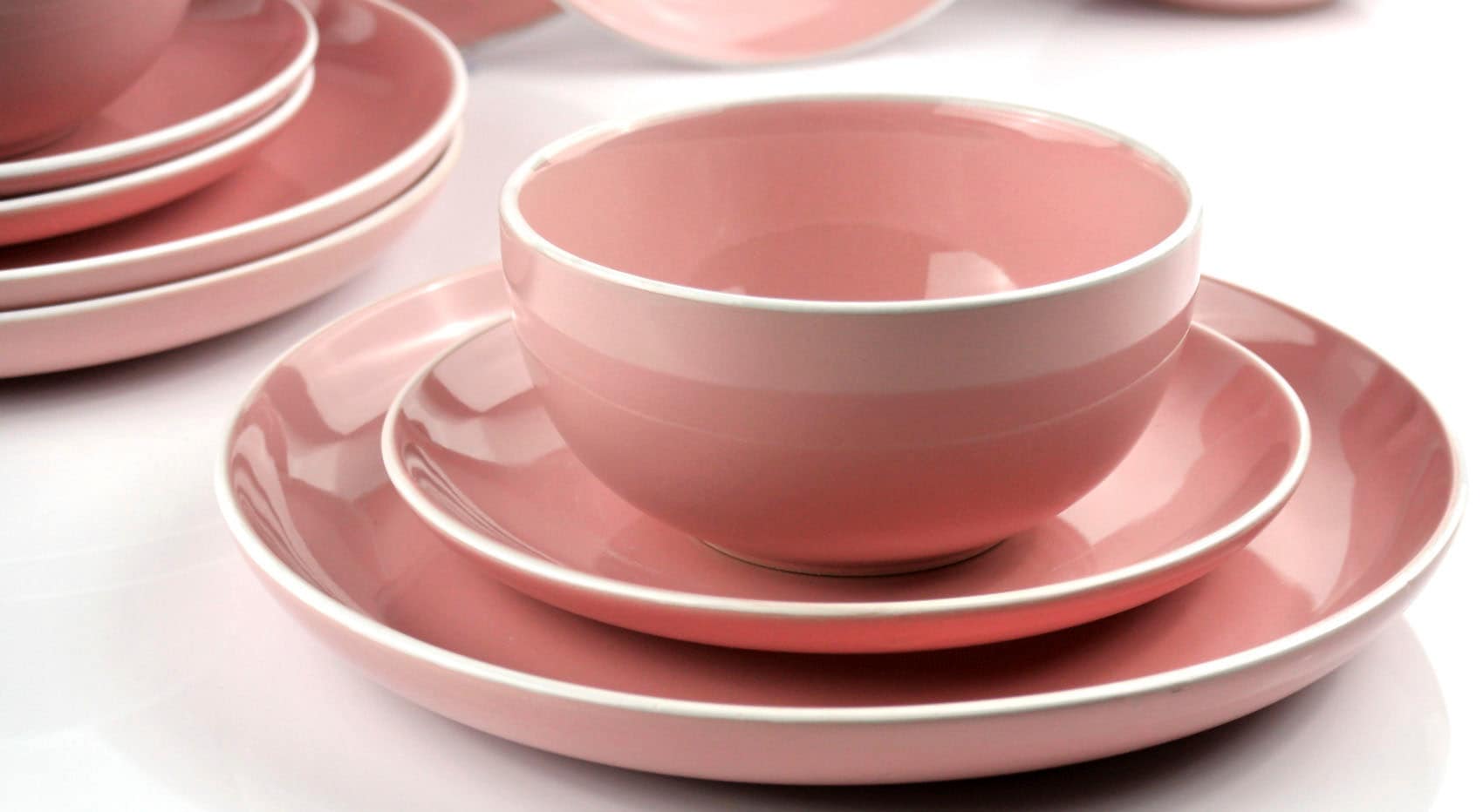 Retsch Arzberg Tafelservice »Geschirr-Set, Service HALO BUBBLE GUM« Teller Set, Klare Farben und Klare Formen - 12 Teile, für 4 Personen