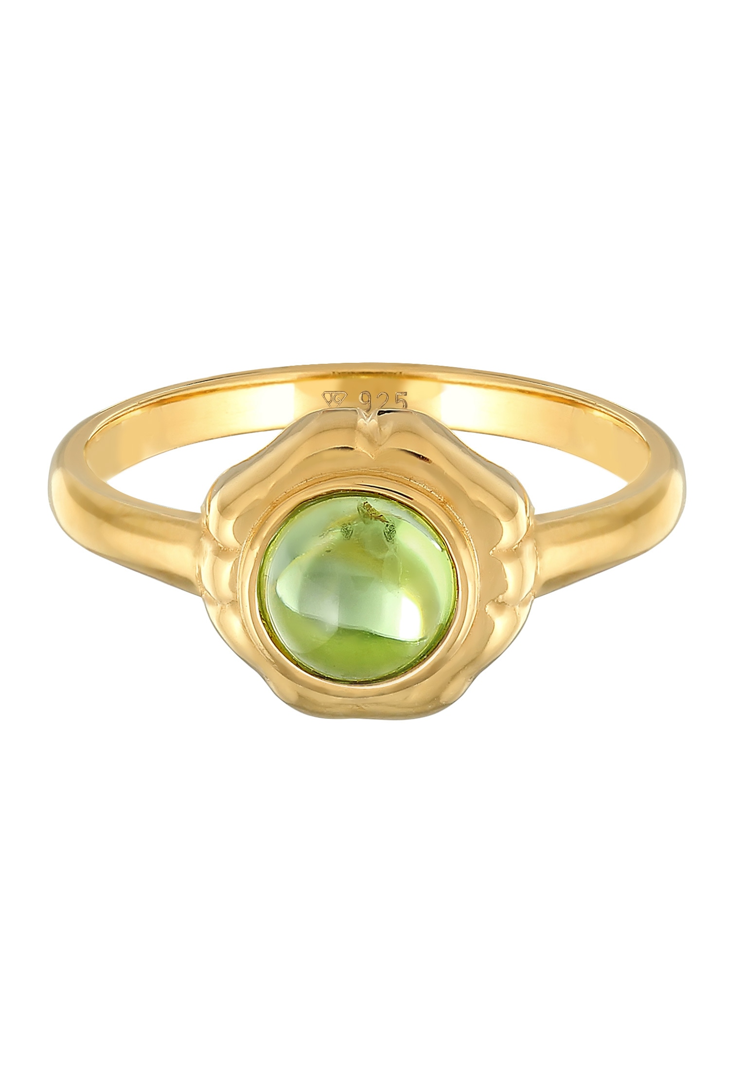 Elli Premium Fingerring »Ring Peridot Cabochon Grün Klassik 925 Silber«