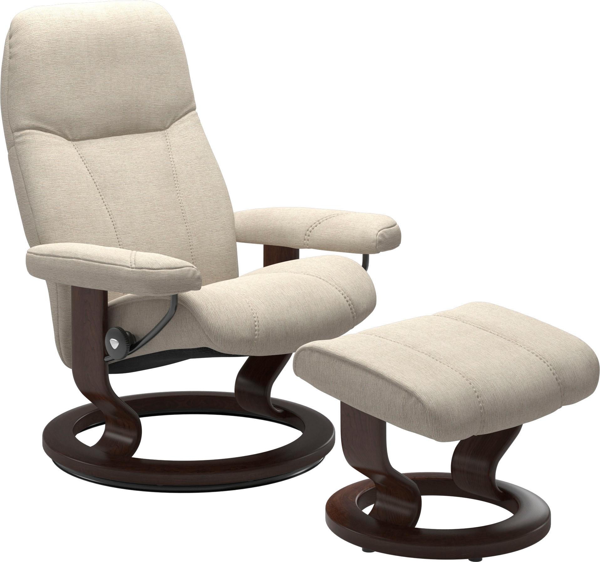 Stressless® Relaxsessel »Consul«, (Set, Relaxsessel mit Hocker), mit Hocker, mit Classic Base, Größe M, Gestell Braun
