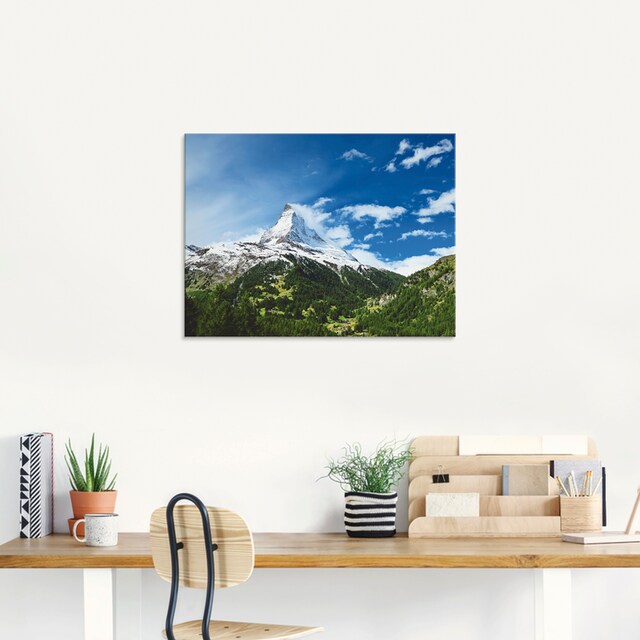 Artland Glasbild »Matterhorn«, Berge, (1 St.), in verschiedenen Größen auf  Raten kaufen