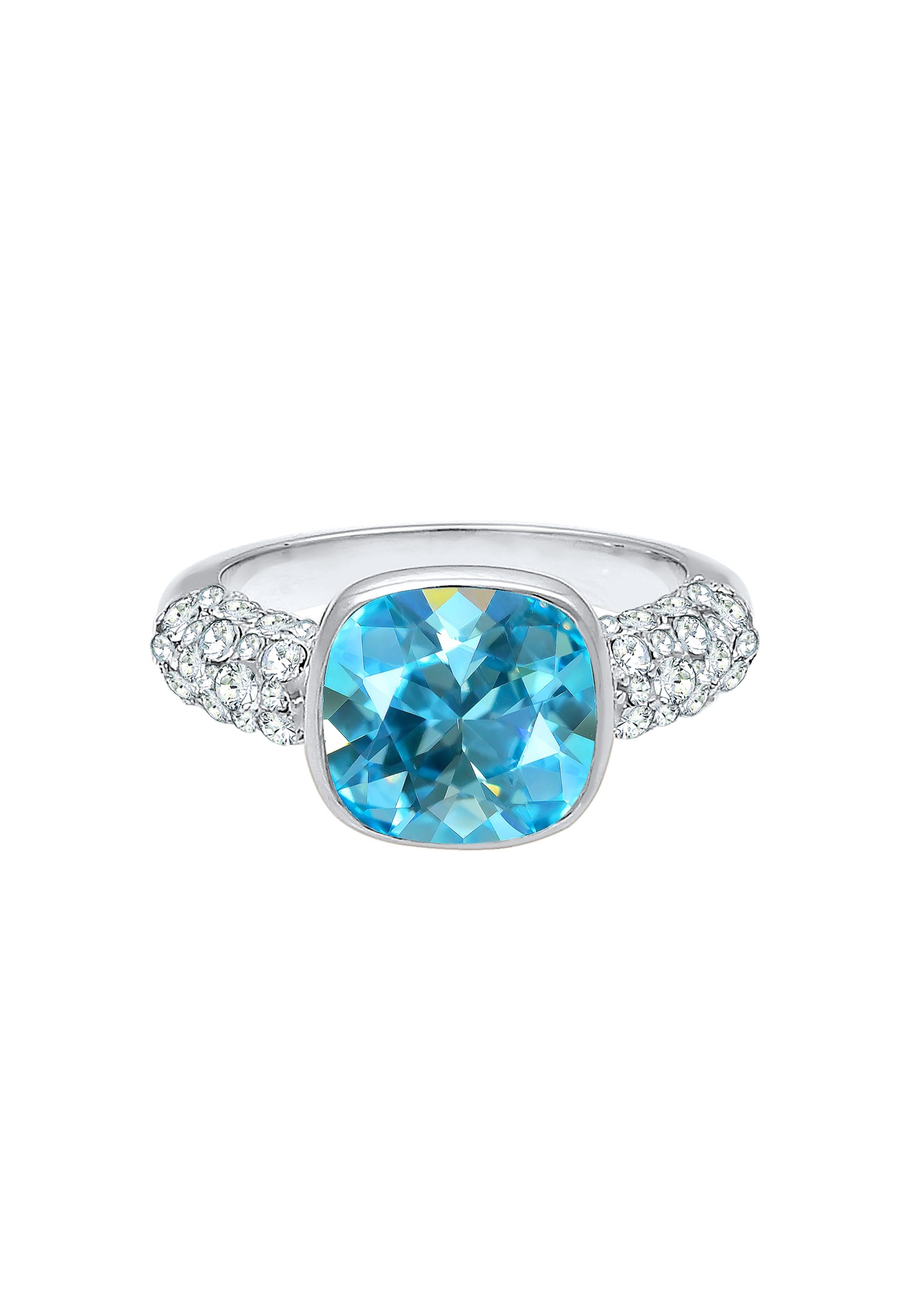 Elli Premium Verlobungsring »Ring Glas Kristalle Hellblau 925 Sterling Silber«
