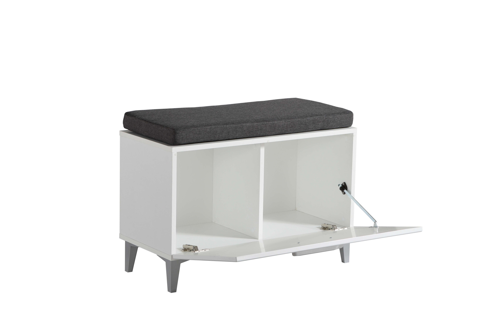 INOSIGN Schuhbank »Como, Schuhschrank, Schuhregal, Schuhtruhe, Breite 75 cm«, mit Sitzkissen und eine Klapptür, in Opaque Weiß