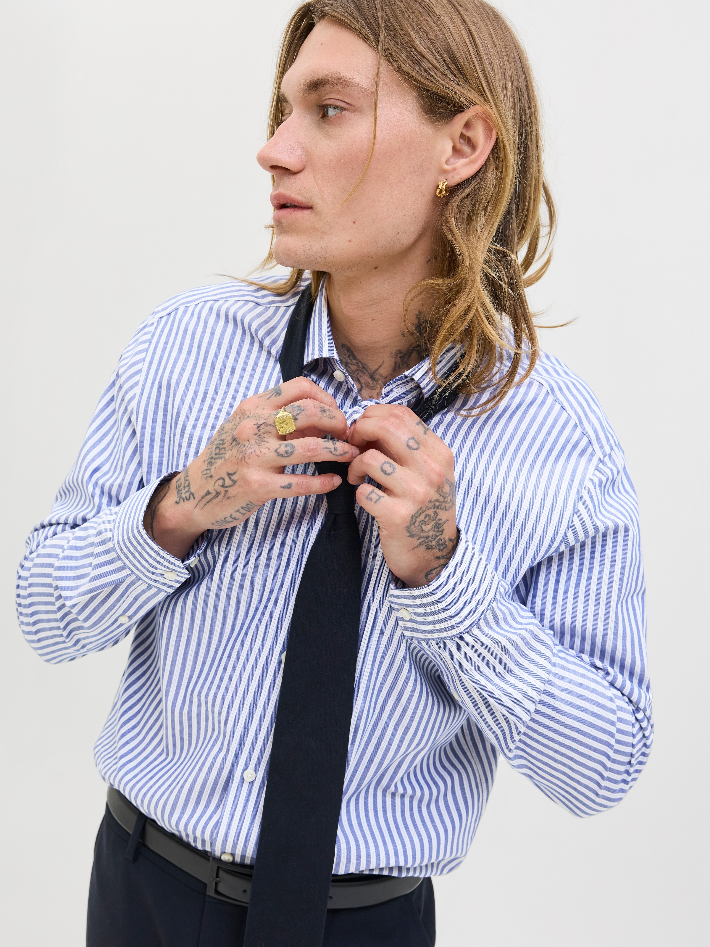 Jack & Jones Langarmhemd »JPRBLAPARKER Slim Fit Hemd, atmungsaktiv, ideal für den Alltag« unifarben, modisch, slim fit, Baumwolle, Hemdkragen