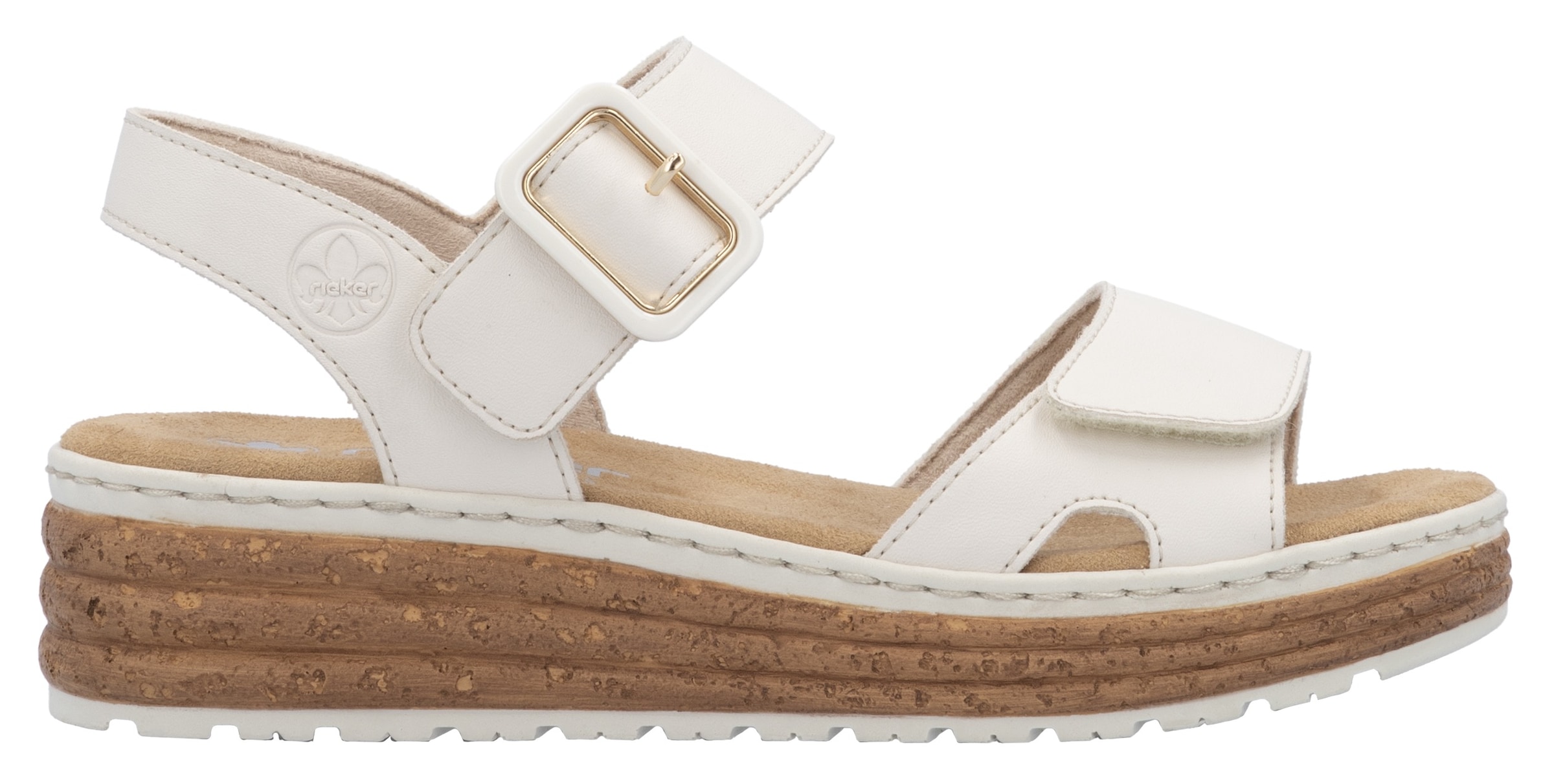 Rieker Plateausandale  Sandalette, Sommerschuh, Keilsandale mit praktischen Klettverschlüssen