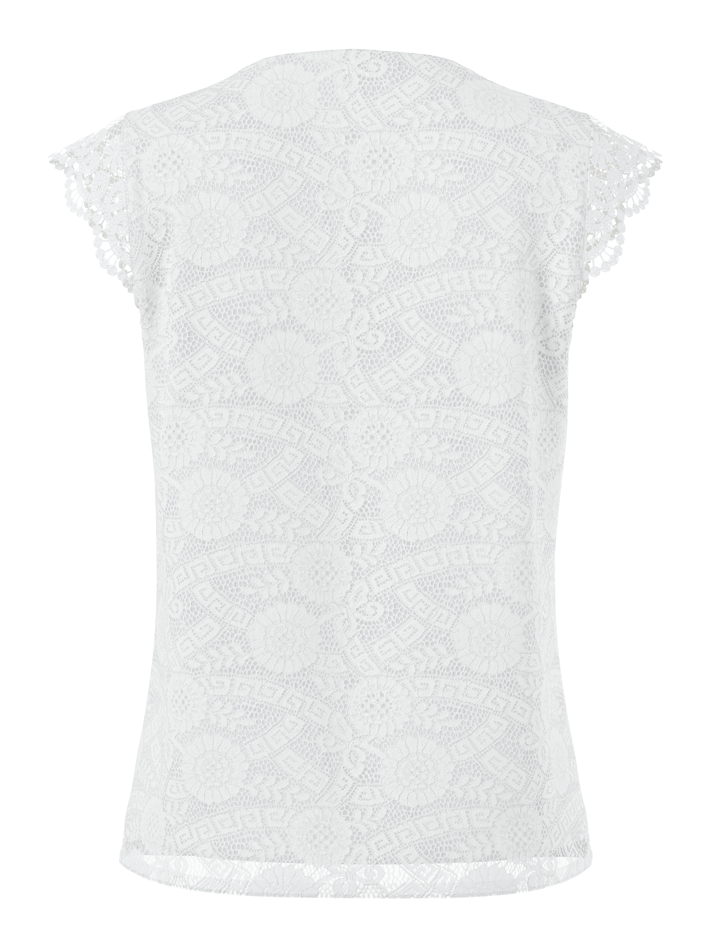 pieces Spitzentop »PCOLLINE SL LACE V-NECK TOP WVN NOOS«