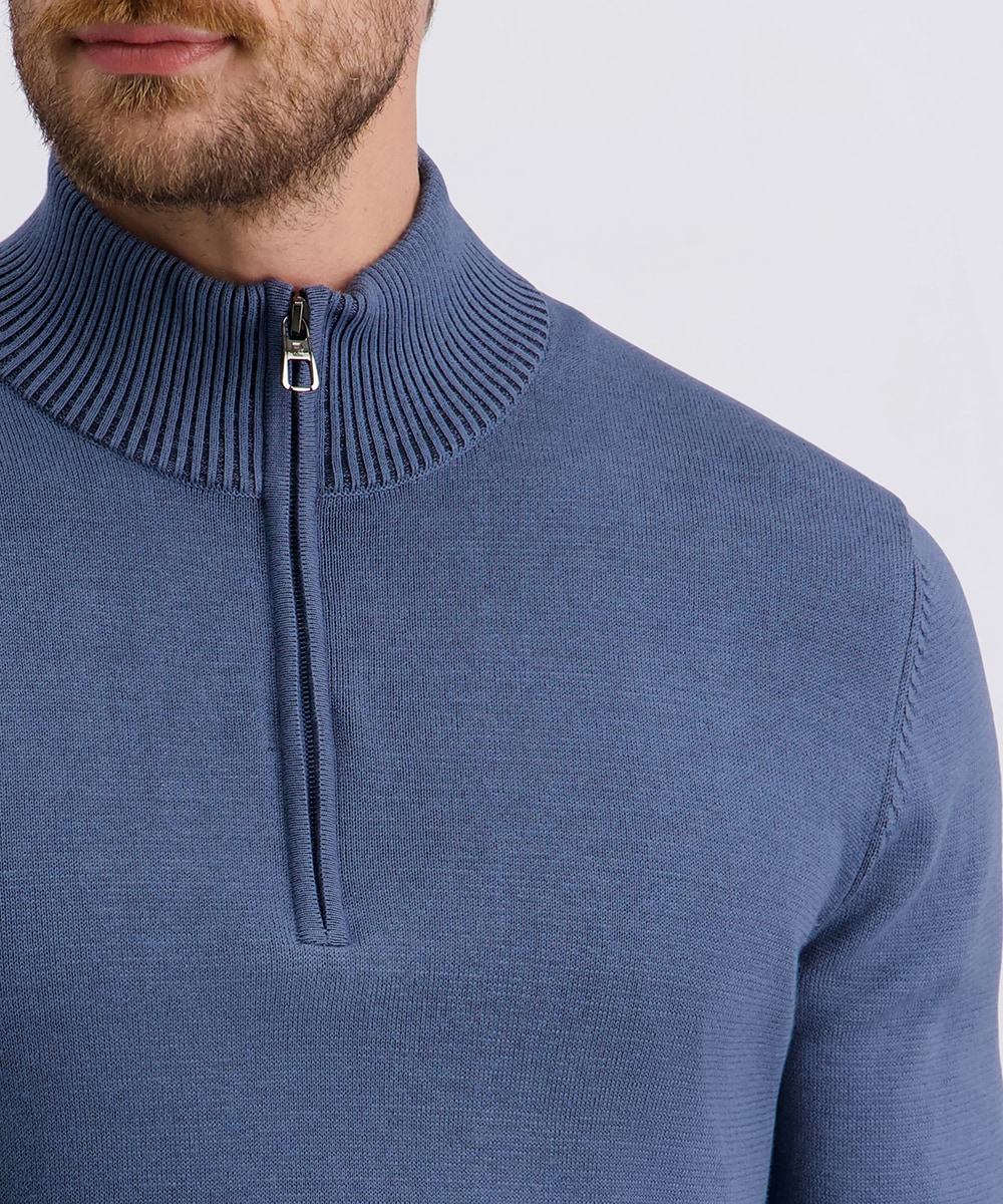 Pierre Cardin Strickpullover mit Troyer Kragen