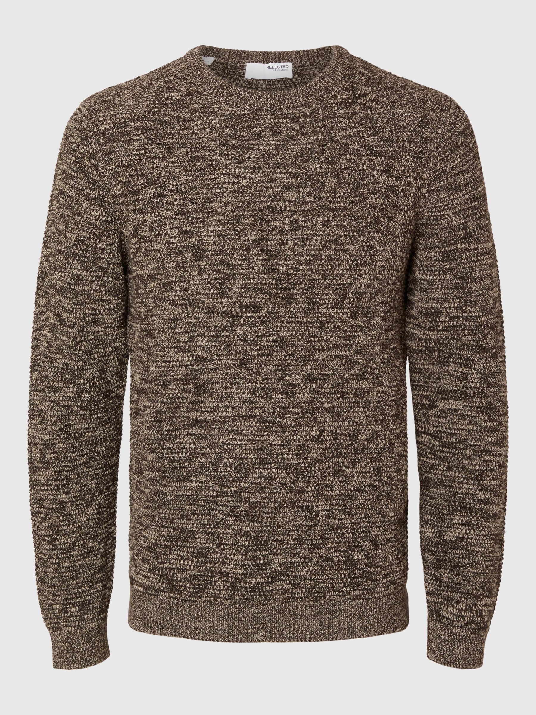SELECTED HOMME Rundhalspullover »SLHVINCE LS KNIT BUBBLE CREW NECK NOOS«