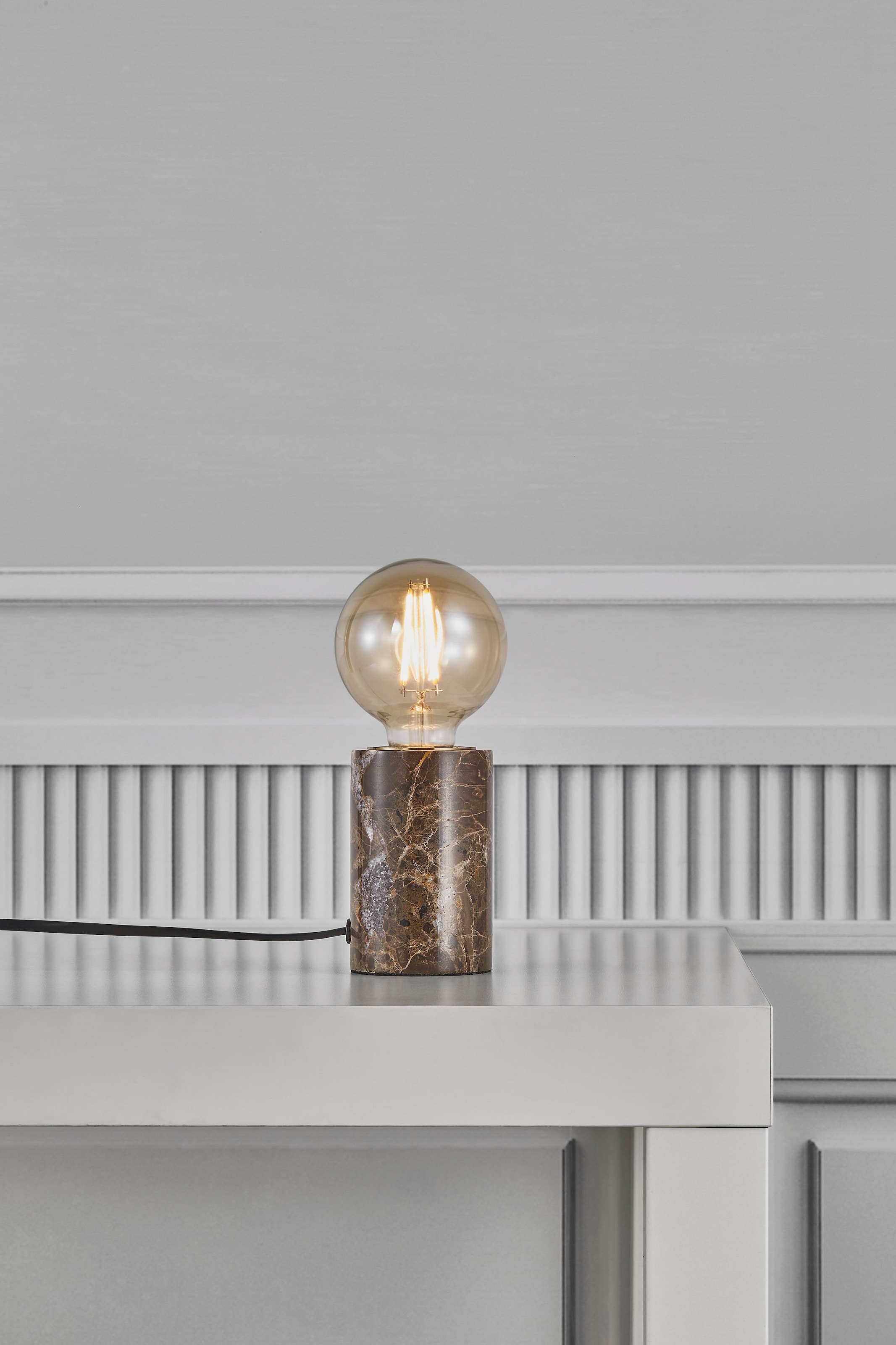 Nordlux Tischleuchte »Siv Marble«, Leuchtmittel E27 | ohne Leuchtmittel, Natürlicher Stil, einzigartige Marmorstruktur, für E27 LED Leuchmittel