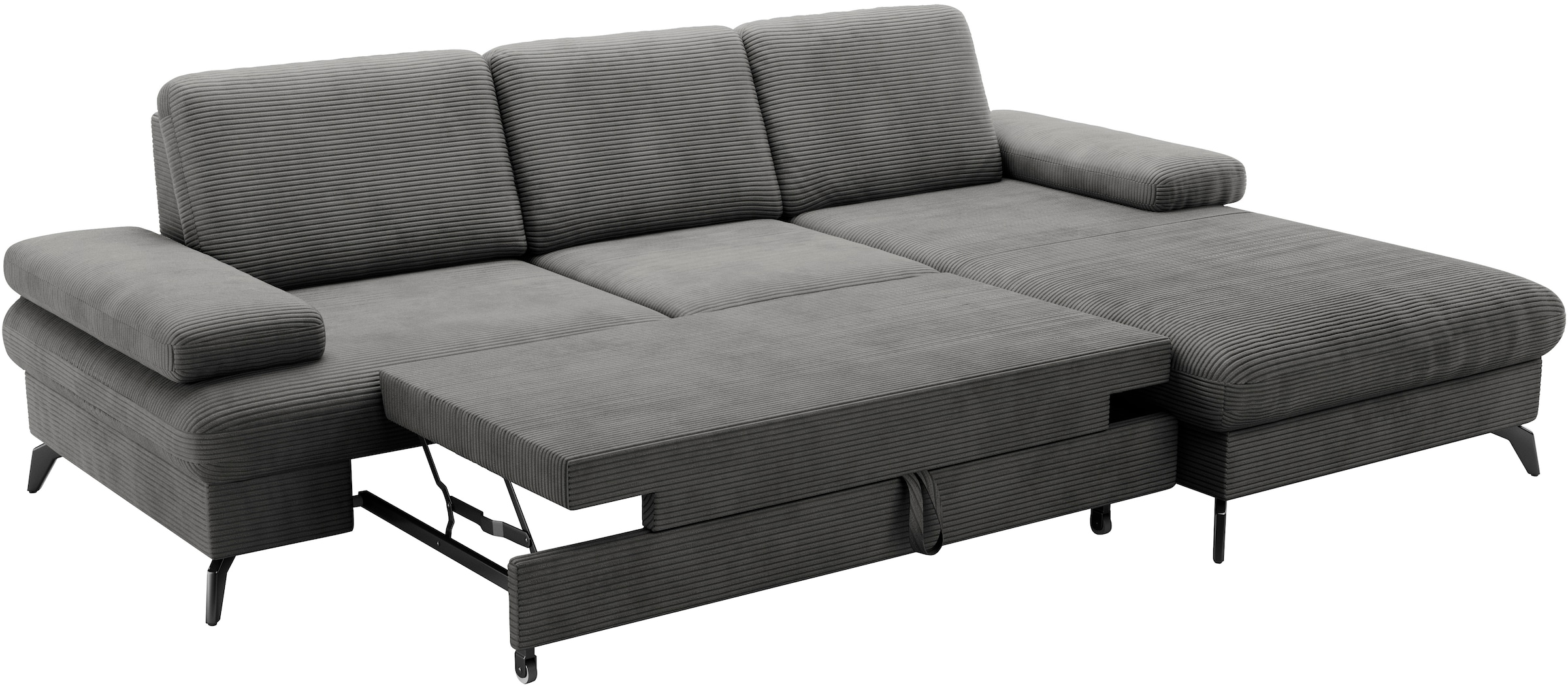 sit&more Ecksofa »Morris Jubi L-Form, B: 247 cm«, mit Armteilfunktion & 1 Zierkissen, optional Bettfunktion