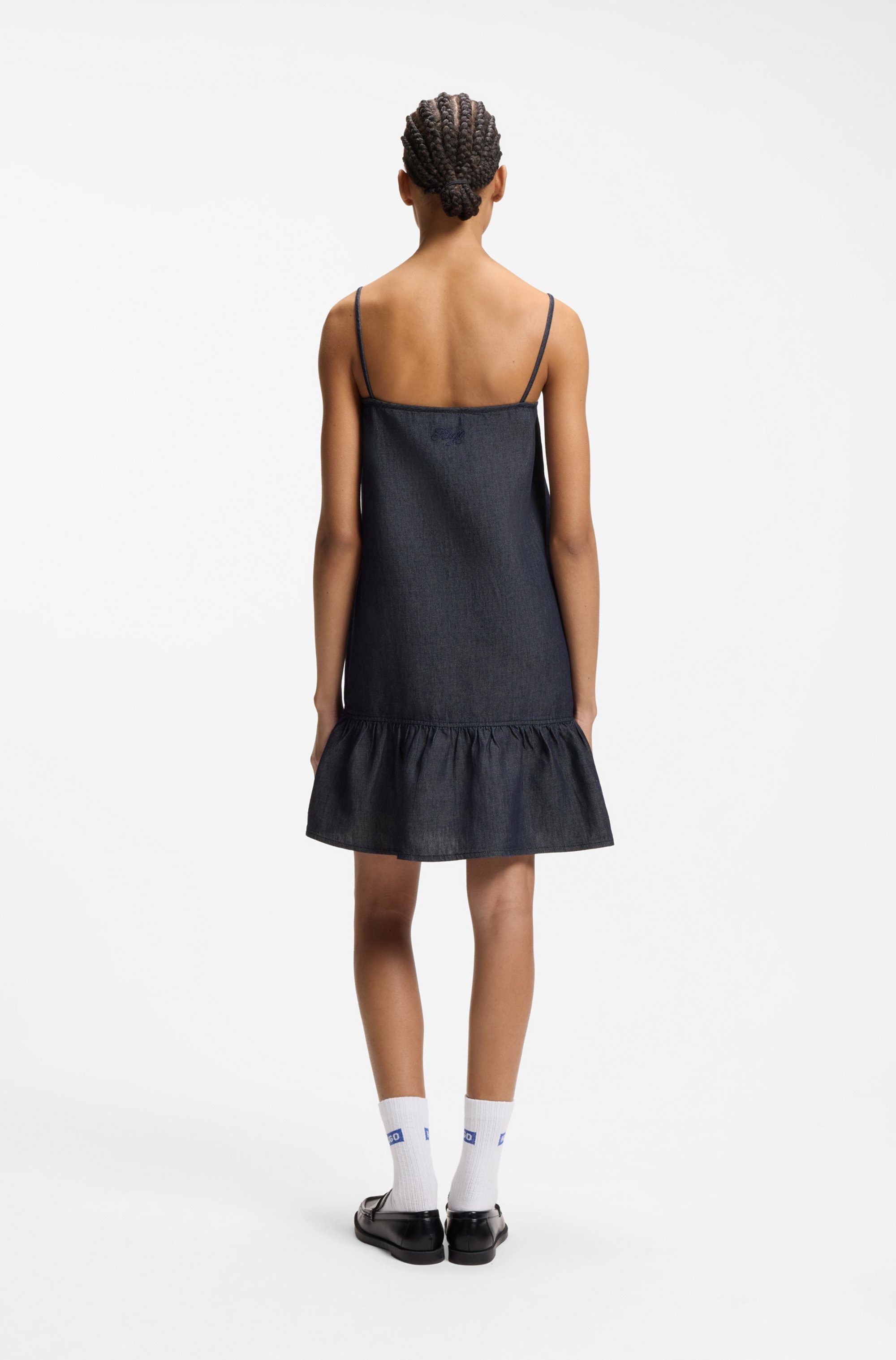 HUGO Blue Minikleid »Kabati« im Denim-Look, abgesenkter Saum