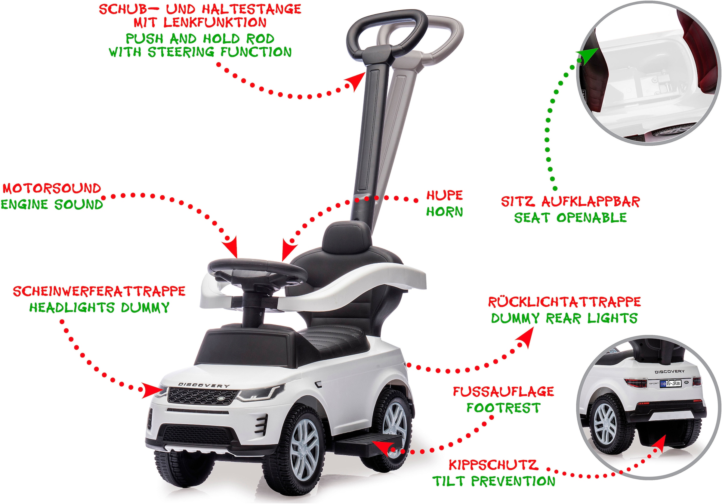 Jamara Rutscherauto »Land Rover Discovery 3in1« mit Sound