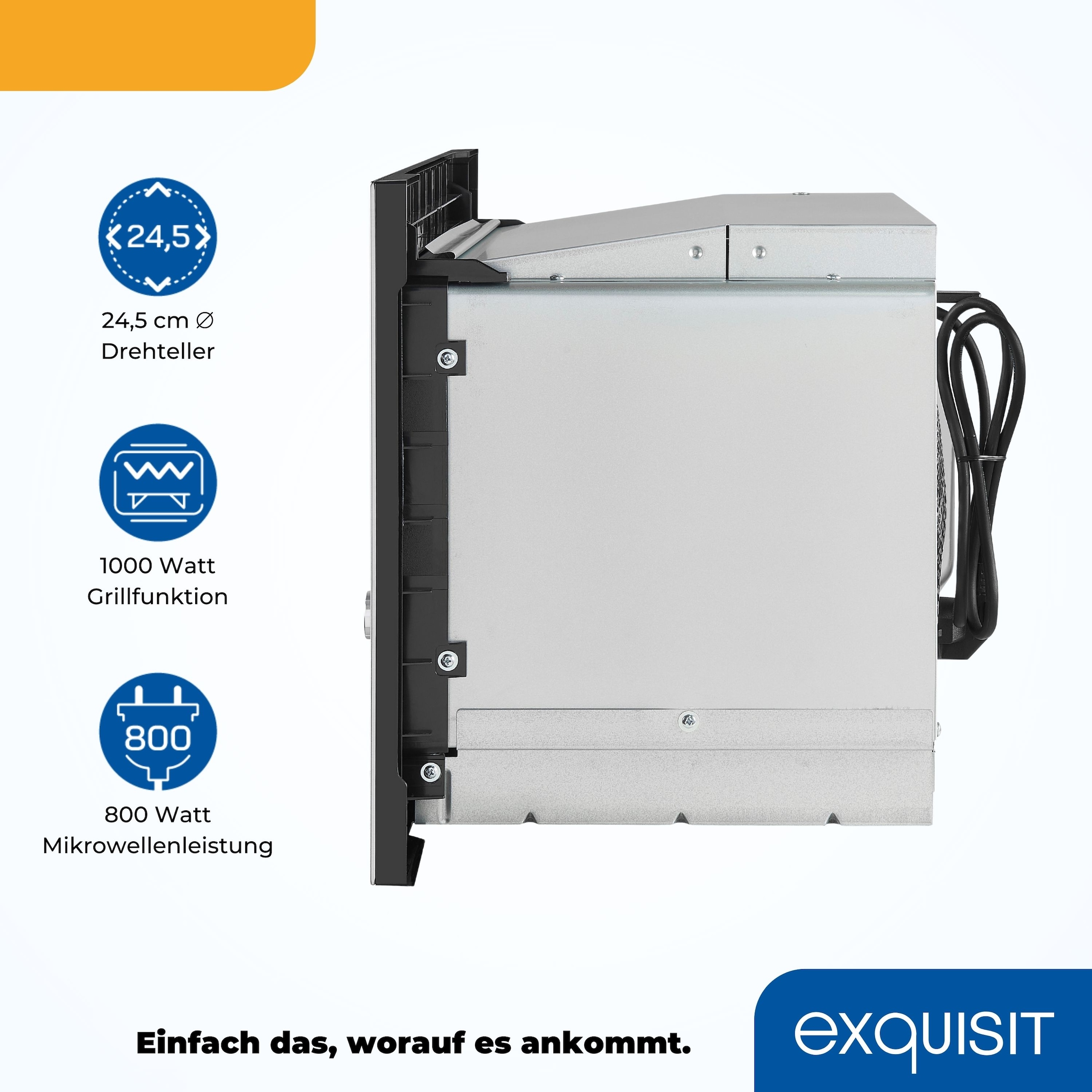 exquisit Einbau-Mikrowelle »EMW 20.1 G« 1250 W Schonend Auftauen,schnell Aufwärmen, Grillen-einfach per Knopfdruck