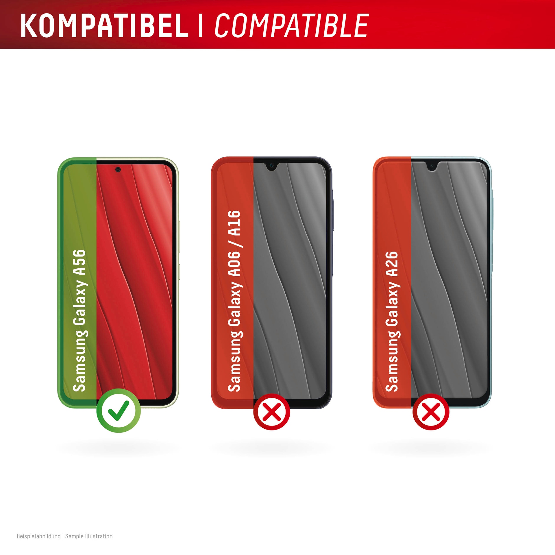 Displex Displayschutzglas »Real Glass Screen Protector«, für Samsung Galaxy A56, Displayschutzfolie, Schutzfolie, Bildschirmschutz, kratz- & stoßfest