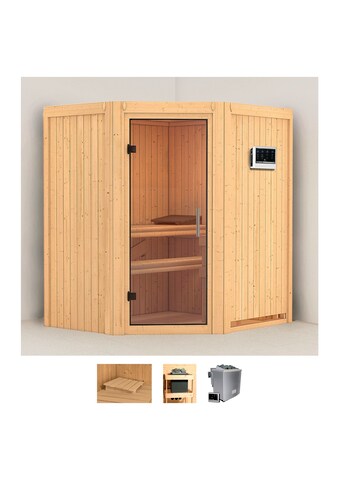 Karibu Sauna »Tomma«, (Set), 4,5-kW-Bio-Ofen mit externer Steuerung kaufen