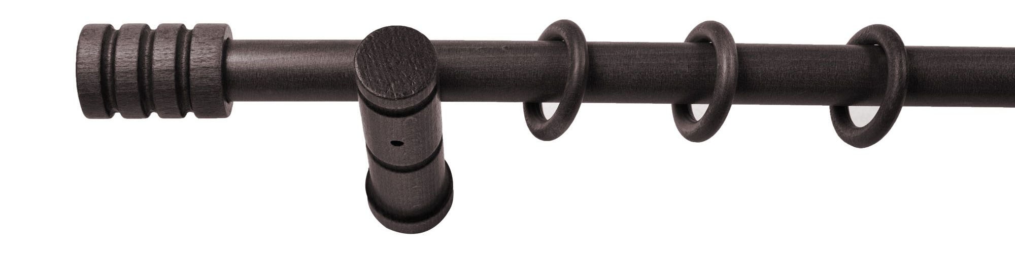 SN DECO GROUP Gardinenstange »Pisa« 1 läufig-läufig Fixmaß 28 mm, Holz, verschiedene Längen und Farben, Komplettset
