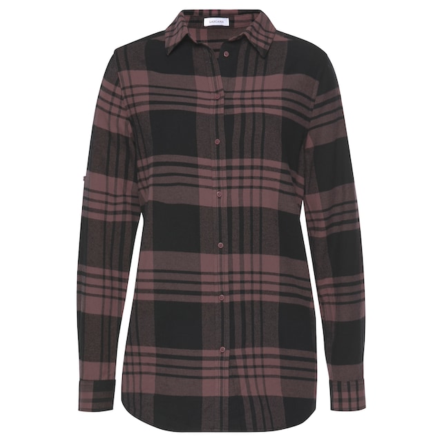 aus Karobluse, bei Flanell LASCANA ♕ weichem