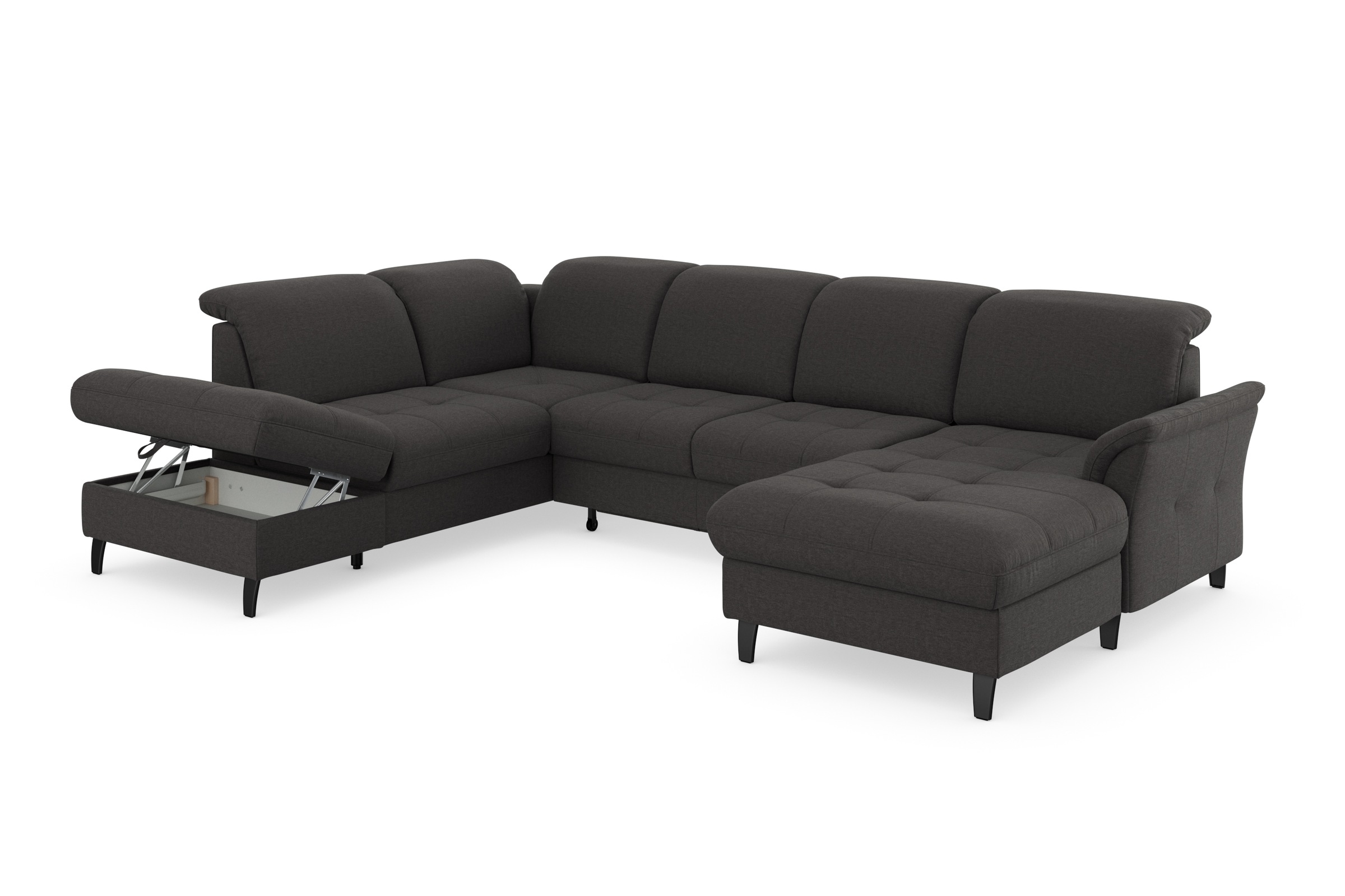 sit&more Wohnlandschaft »Maggiore U-Form«, wahlweise mit Kopfteilverstellung, Bettfunktion und Stauraum
