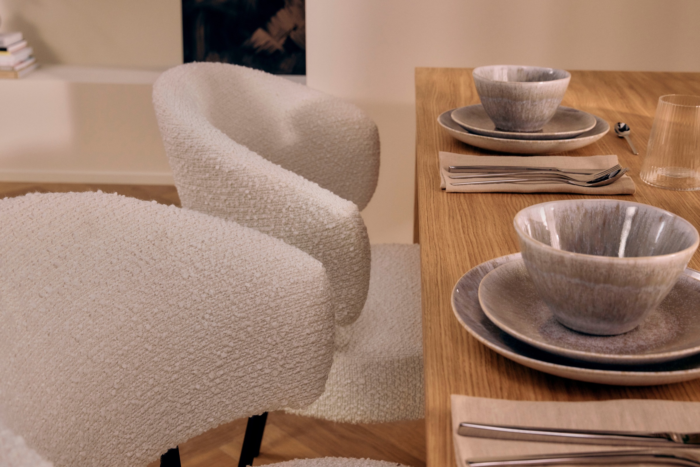 LeGer Home by Lena Gercke Tafelservice »modernes LeGer Geschirr-Set, Service Talitha«, (Set, 12 tlg.), Reaktionsglasur, jedes Stück ein Unikat, hohe Haltbarkeit