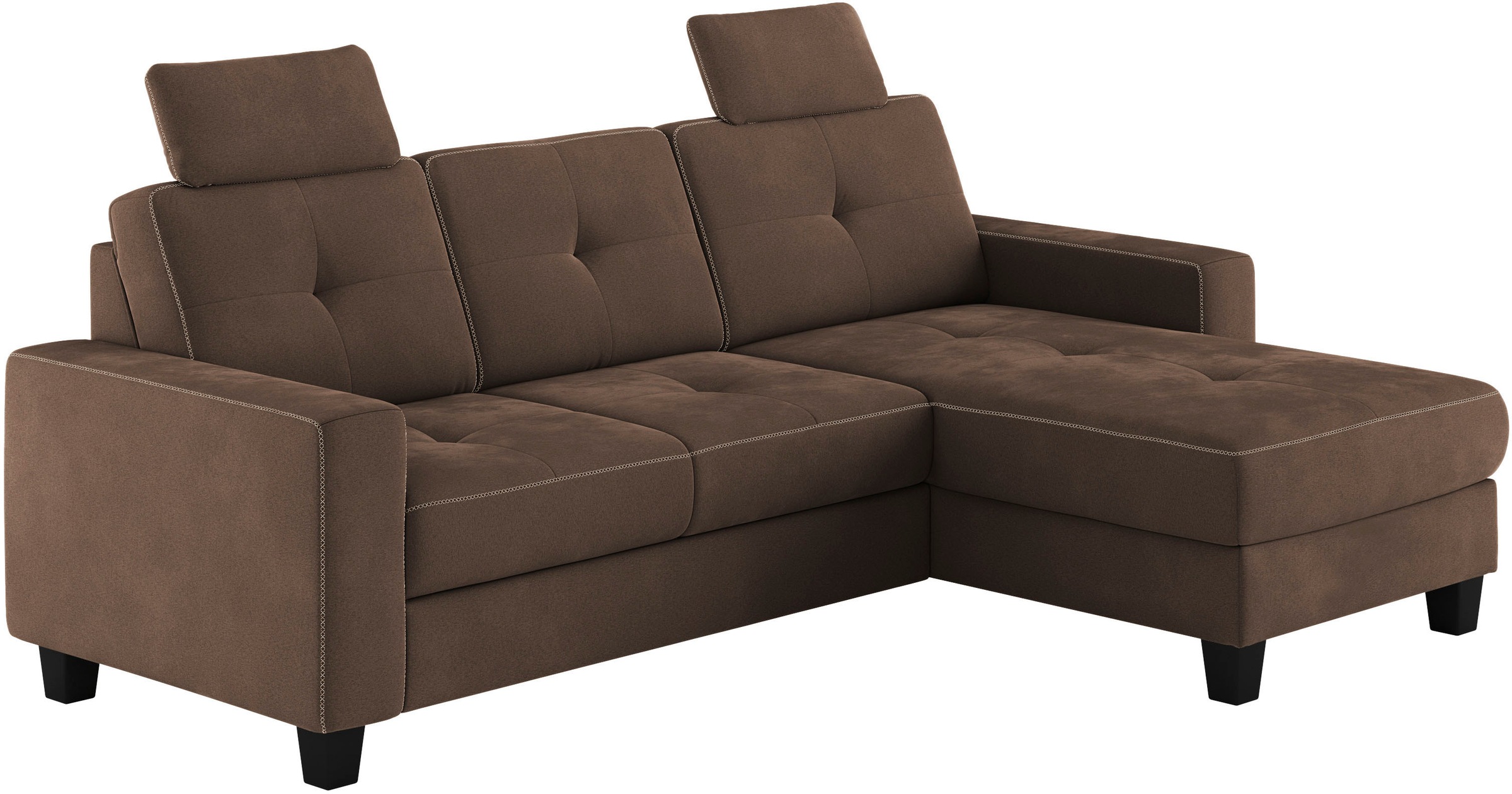 Places of Style Ecksofa »Varese L-Form«, wahlweise mit Bettfunktion und Bettkasten
