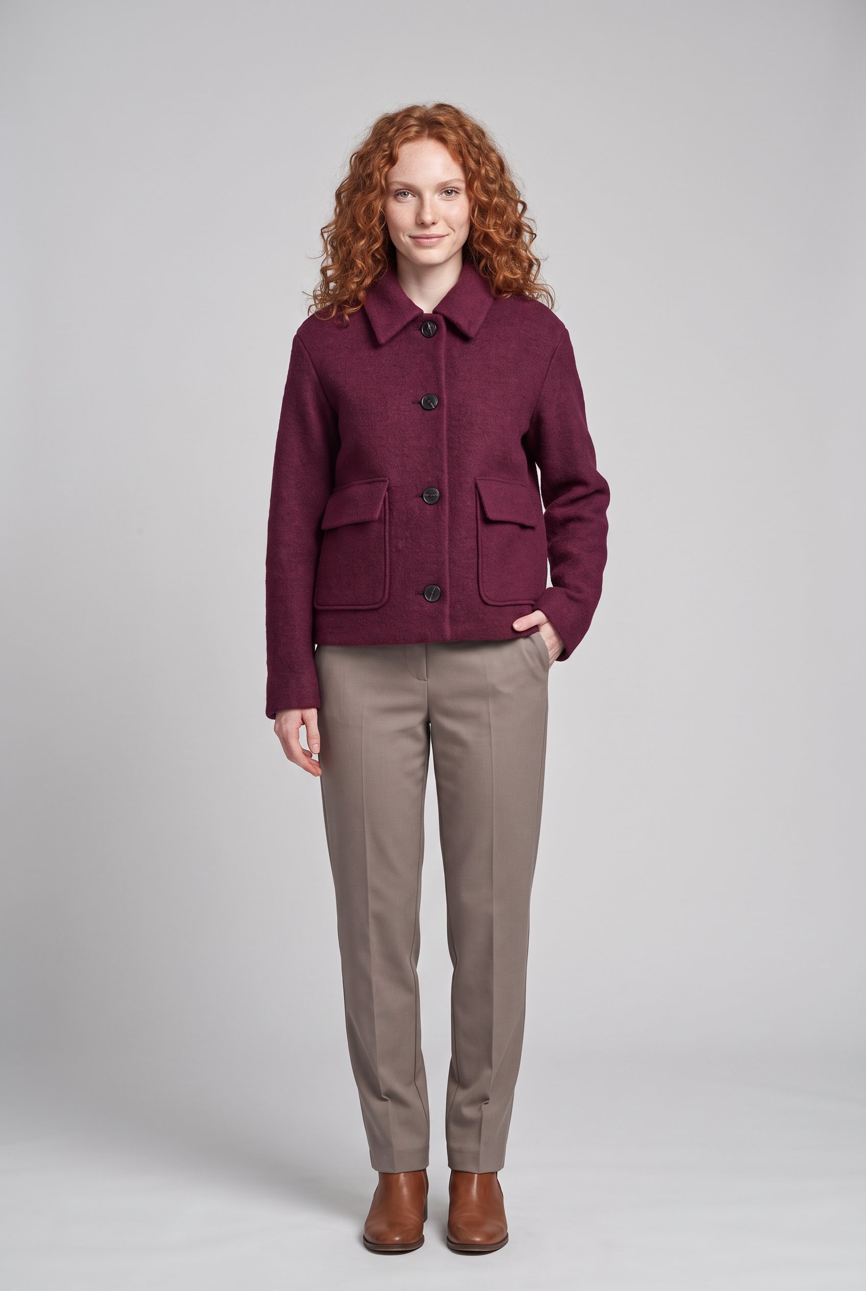 Fuchs Schmitt Wolljacke »Wolljacke« ohne Kapuze Mit Rundhalsausschnitt