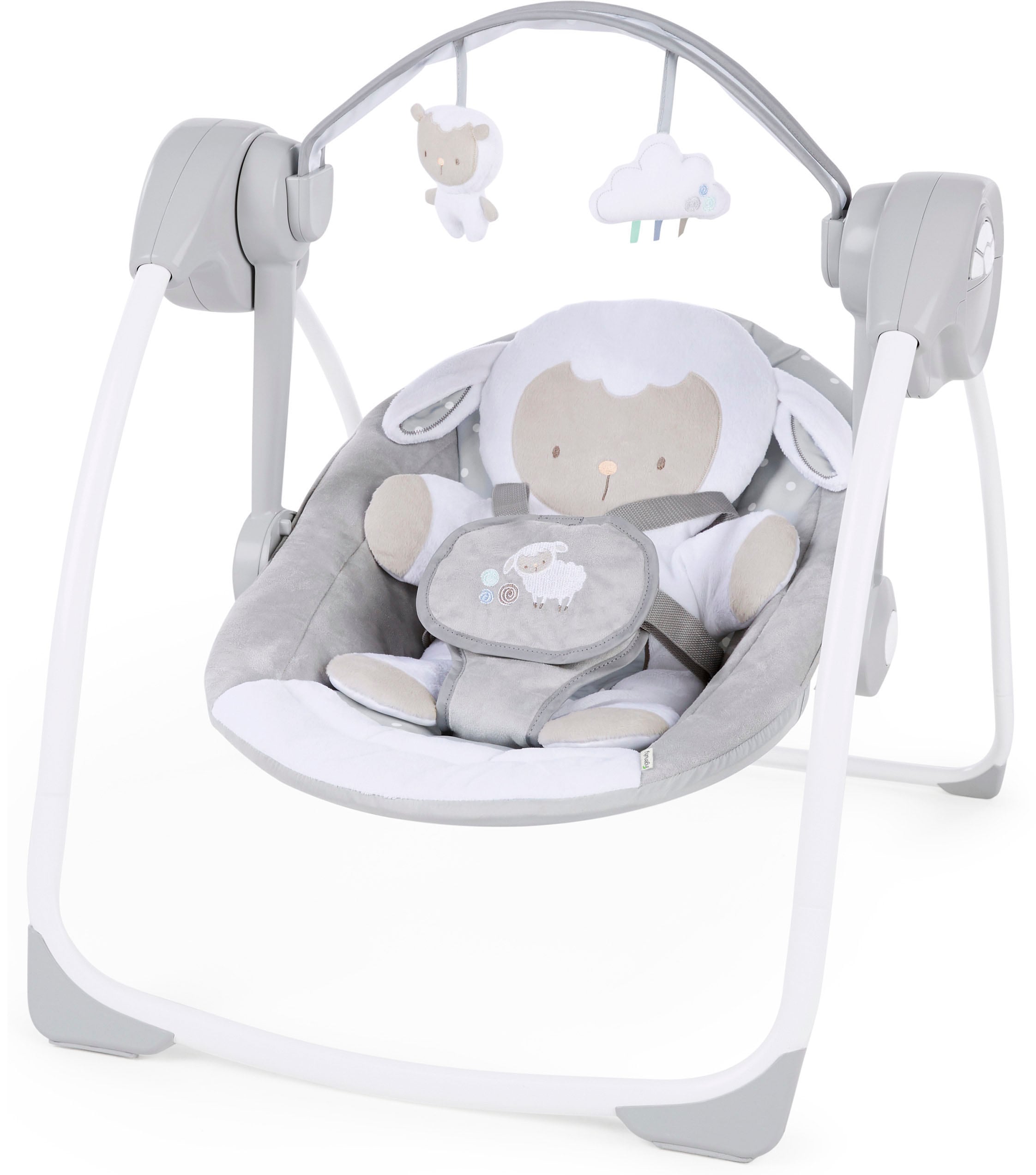 Ingenuity Comfort 2 Go Baby Swing with Music Cuddle Lamb Newborn+ in Grey