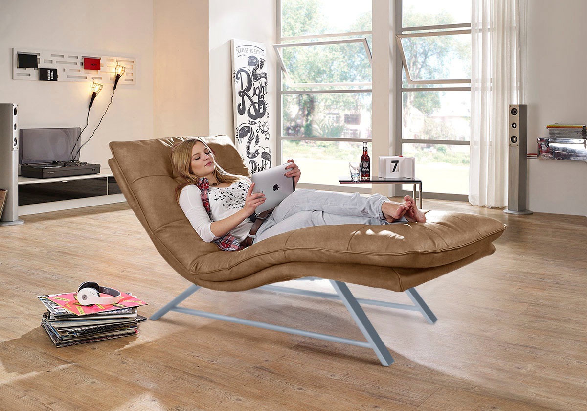 W.SCHILLIG Relaxliege »daily dreams«, in Waffelkissen-Optik, wahlweise mit Motor, Kufengestell, in 2 Breiten