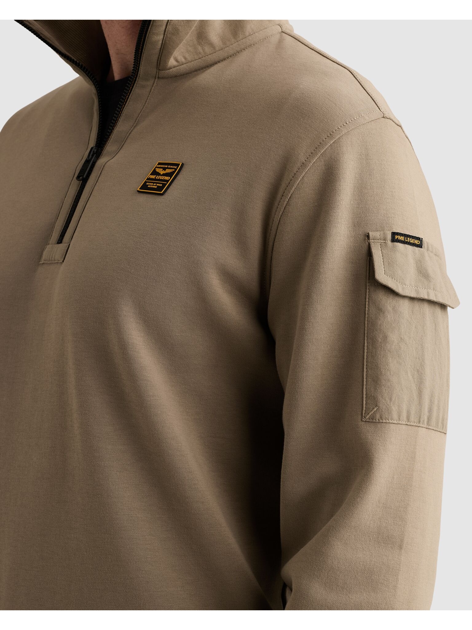 PME LEGEND Sweatshirt , mit Troyer Kragen und Ärmeltasche

