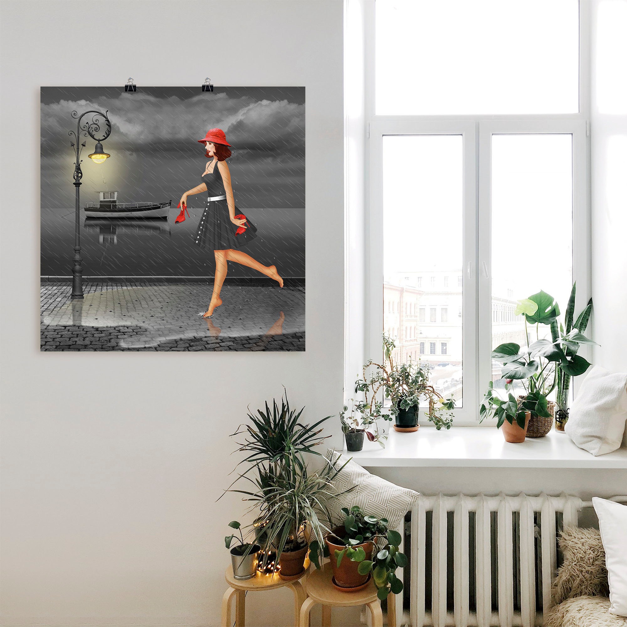 Artland Wandbild »Tanzen im Regen«, Frau, (1 St.), als Leinwandbild, Poster in verschied. Größen