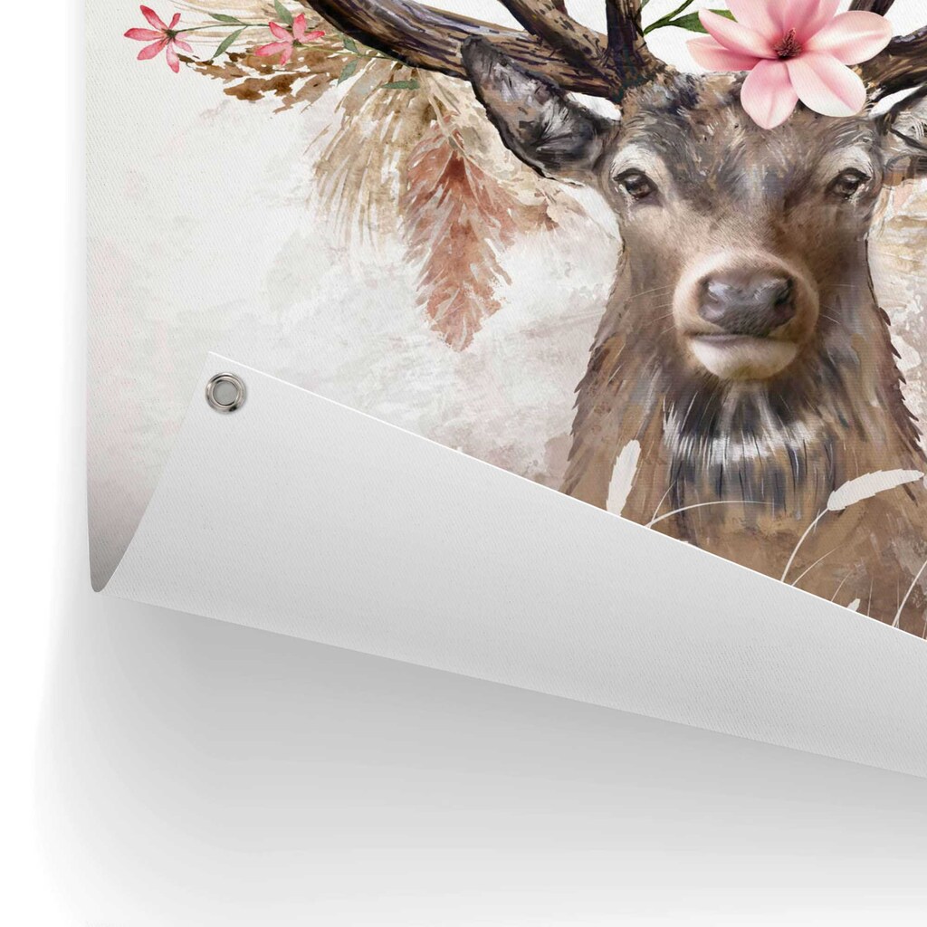 Reinders! Poster »Hirsch in Blumen«