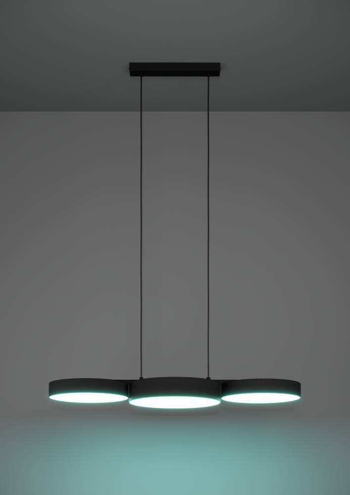 EGLO Hängeleuchte »BARBANO-Z Hängelampe, schwarz weiß, ZigBee 3.0, Disco-Modus, Timer«, 3 flammig, Leuchtmittel LED-Modul | LED fest integriert, App und Sprachsteuerung Alexa, ‎82 x 30 x 110 cm, exkl. Fernbedienung
