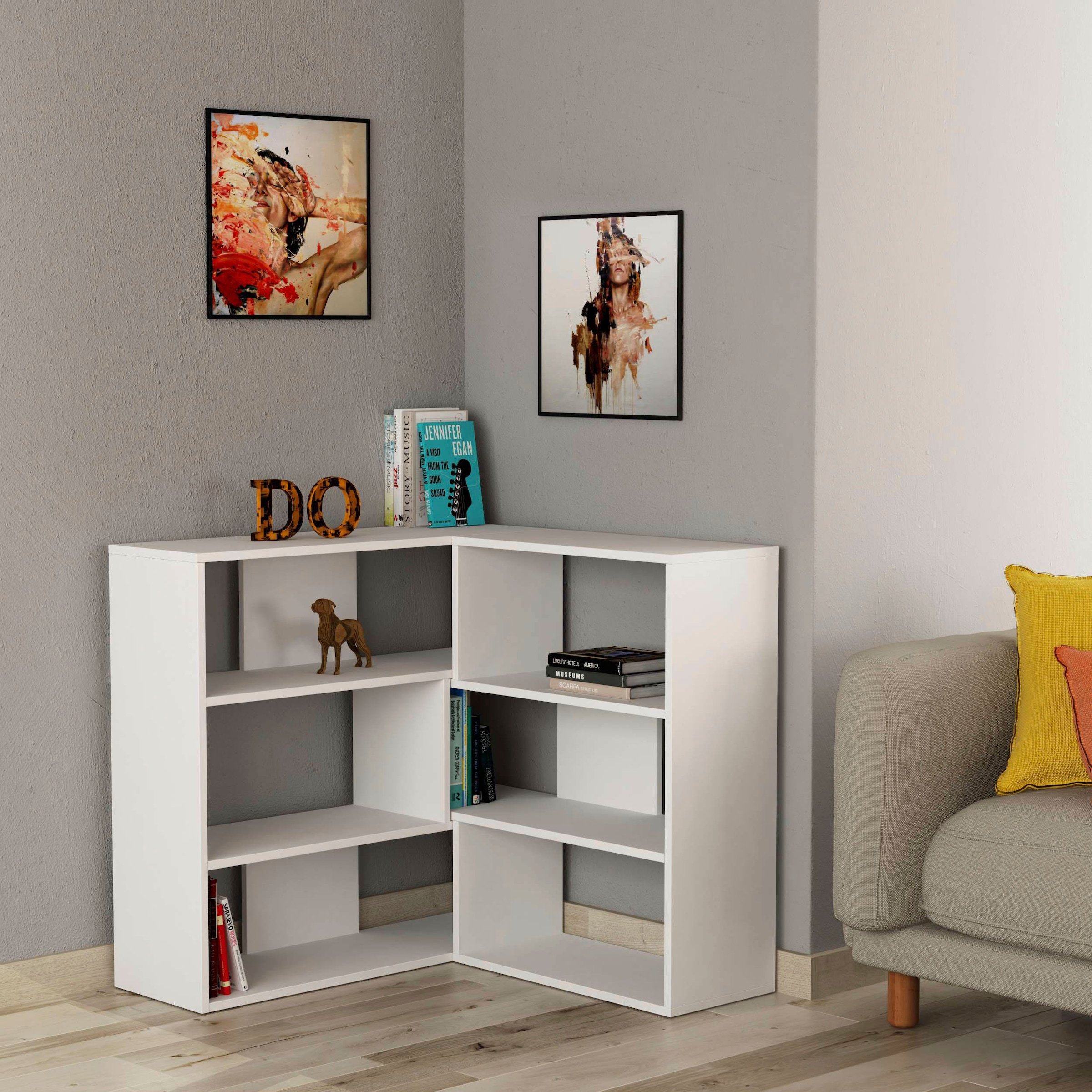 Decortie Bücherregal »Molly No.3 Bücherregal«, (Packung), Leichte Montage, Lagerung, Platzsparend