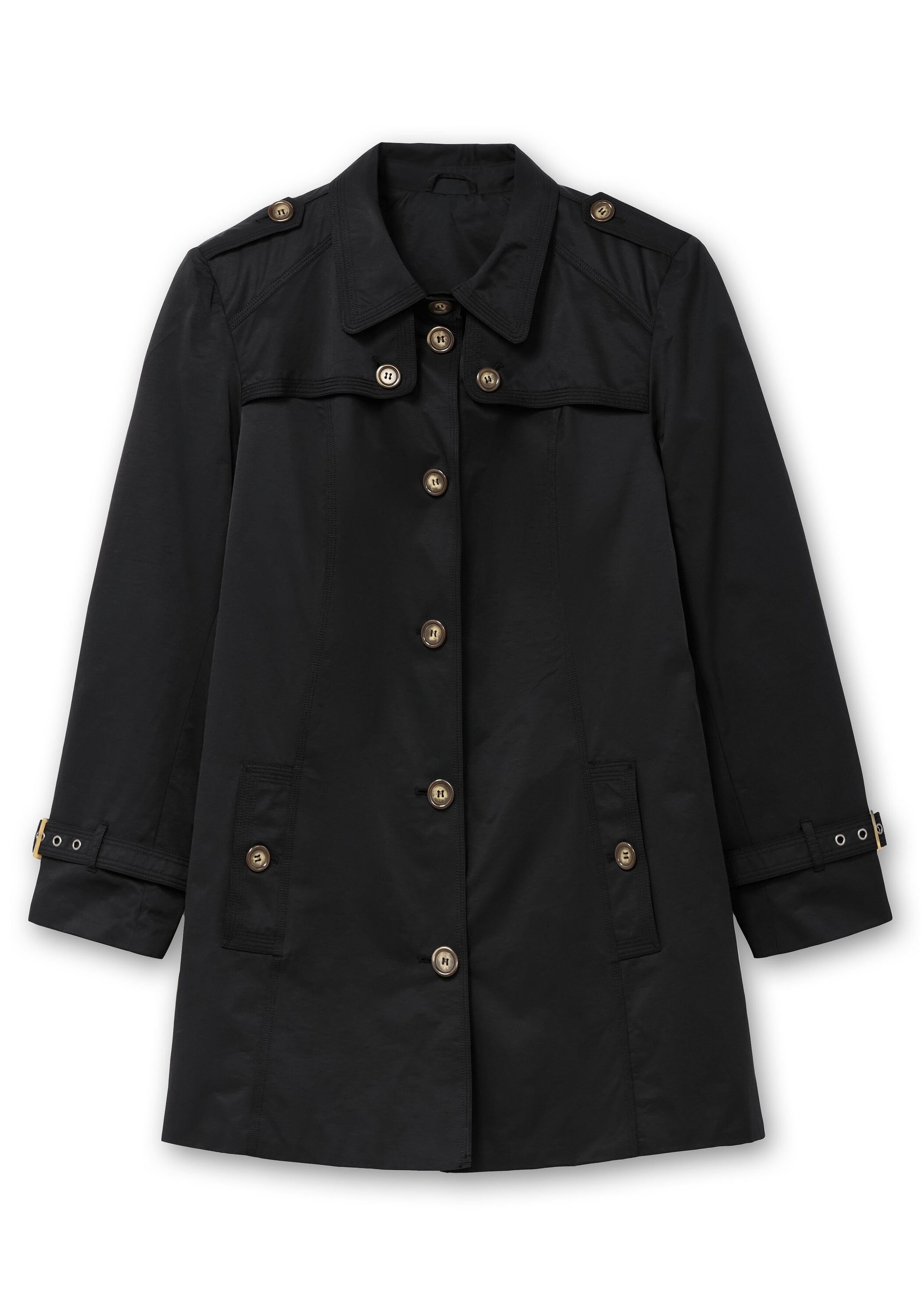 Sheego Trenchcoat »Leicht glänzende Longjacke mit dezentem Schimmer«