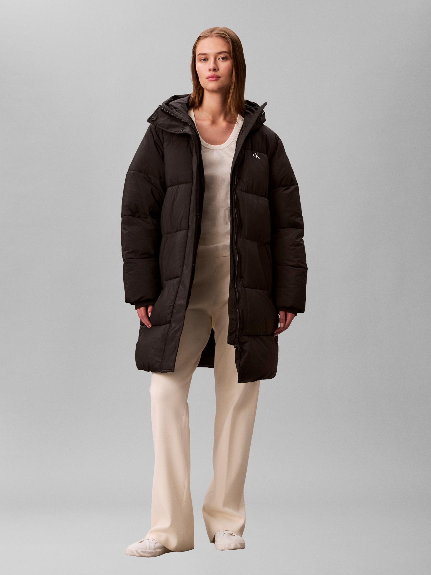 Calvin Klein Jeans Steppmantel »BELTED MIDWEIGHT LONG PUFFER« Mit Rundhalsausschnitt, regular fit
