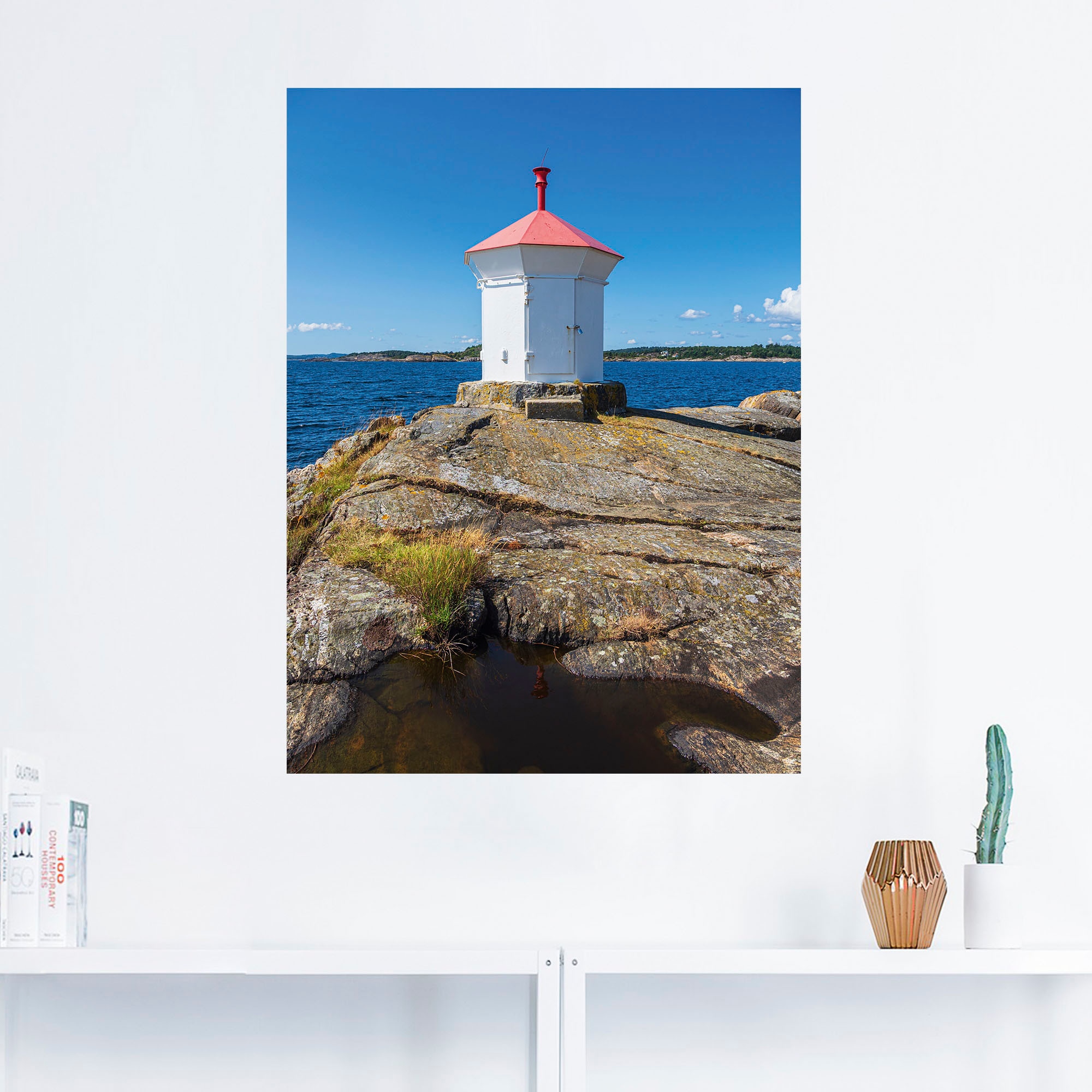 Artland Wandbild »Leuchtfeuer, Schäreninsel Merdo Norwegen«, Gebäude, (1 St.), als Alubild, Leinwandbild, Wandaufkleber oder Poster in versch. Größen