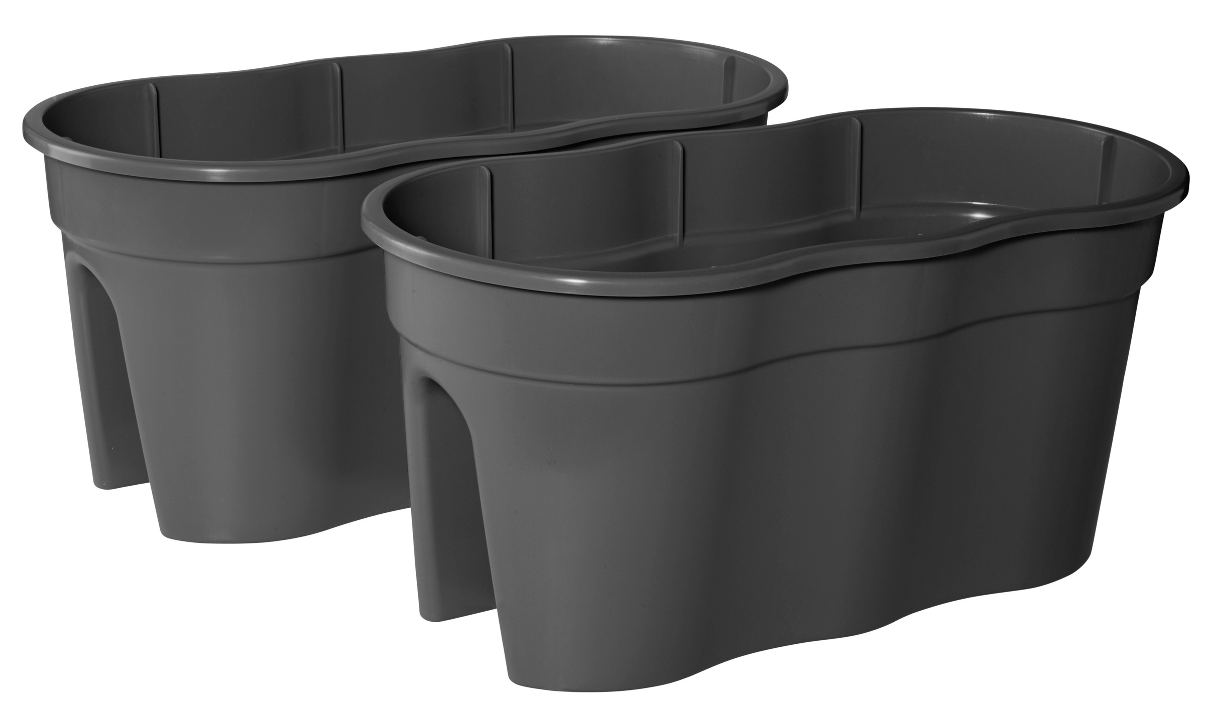 KHW Balkonkasten »Flowerclip XXL«, (Set, 2 St.), BxTxH: 57,5x27,7x27 cm