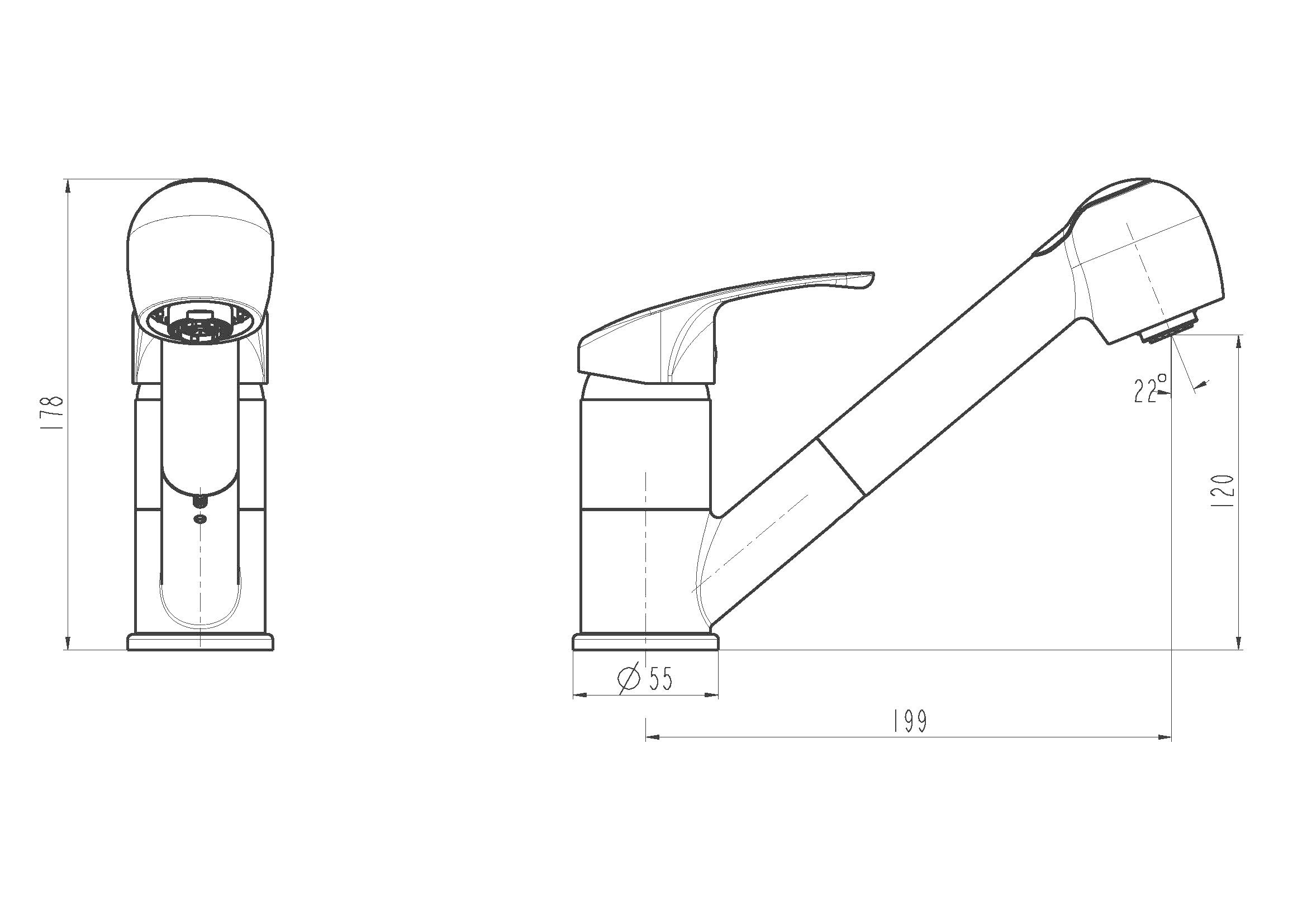Schütte Spültischarmatur »DIZIANI« mit Geschirrbrause, Niederdruck, schwenkbar, Mischbatterie, Chrom