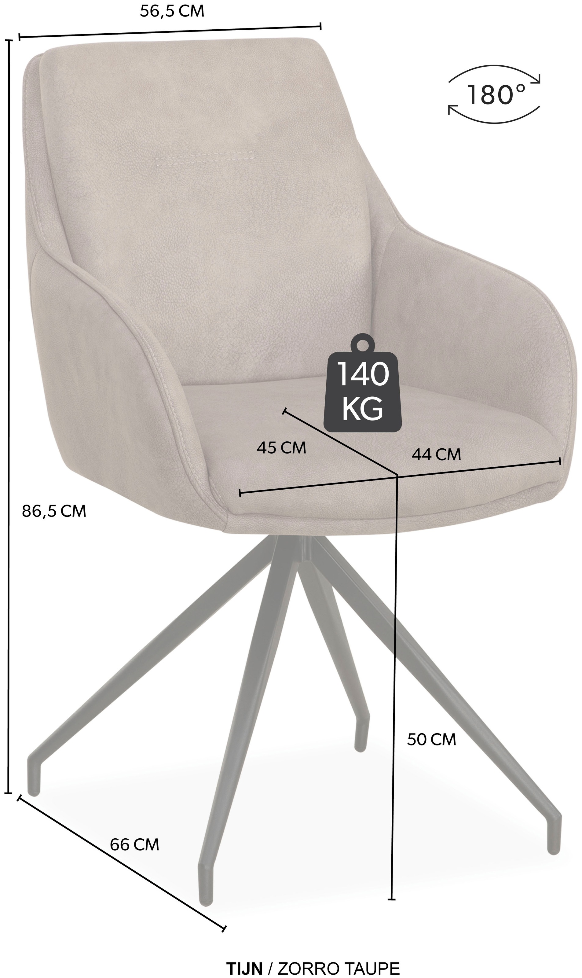 OMG Design Esszimmerstuhl »Tijn«, (Set), 1 St., Stoff, Drehstuhl, Armlehnenstuhl, pflegeleicht
